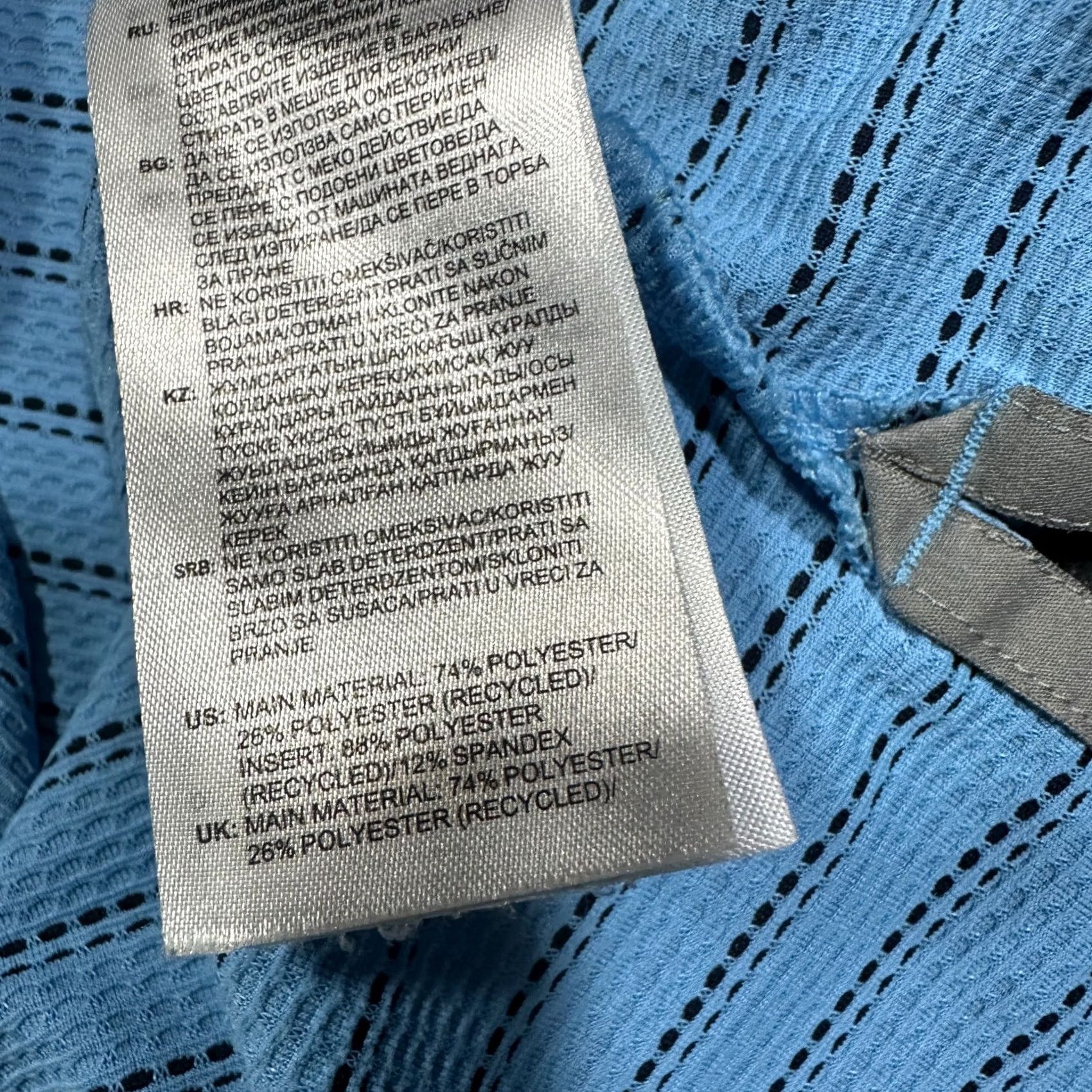 Adidas Adidas Polo Shirt Mens Large Heat RDY Blue Stripe Reflective Short Sleeve Golf Shirt Size US L / EU 52-54 / 3 - 6 Thumbnail