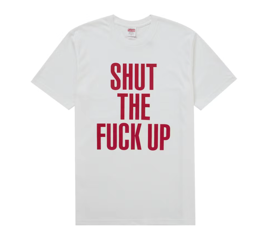 Supreme Supreme Number (N)ine Shut Up Tee White Size XL Size US XL / EU 56 / 4 - 1 Thumbnail