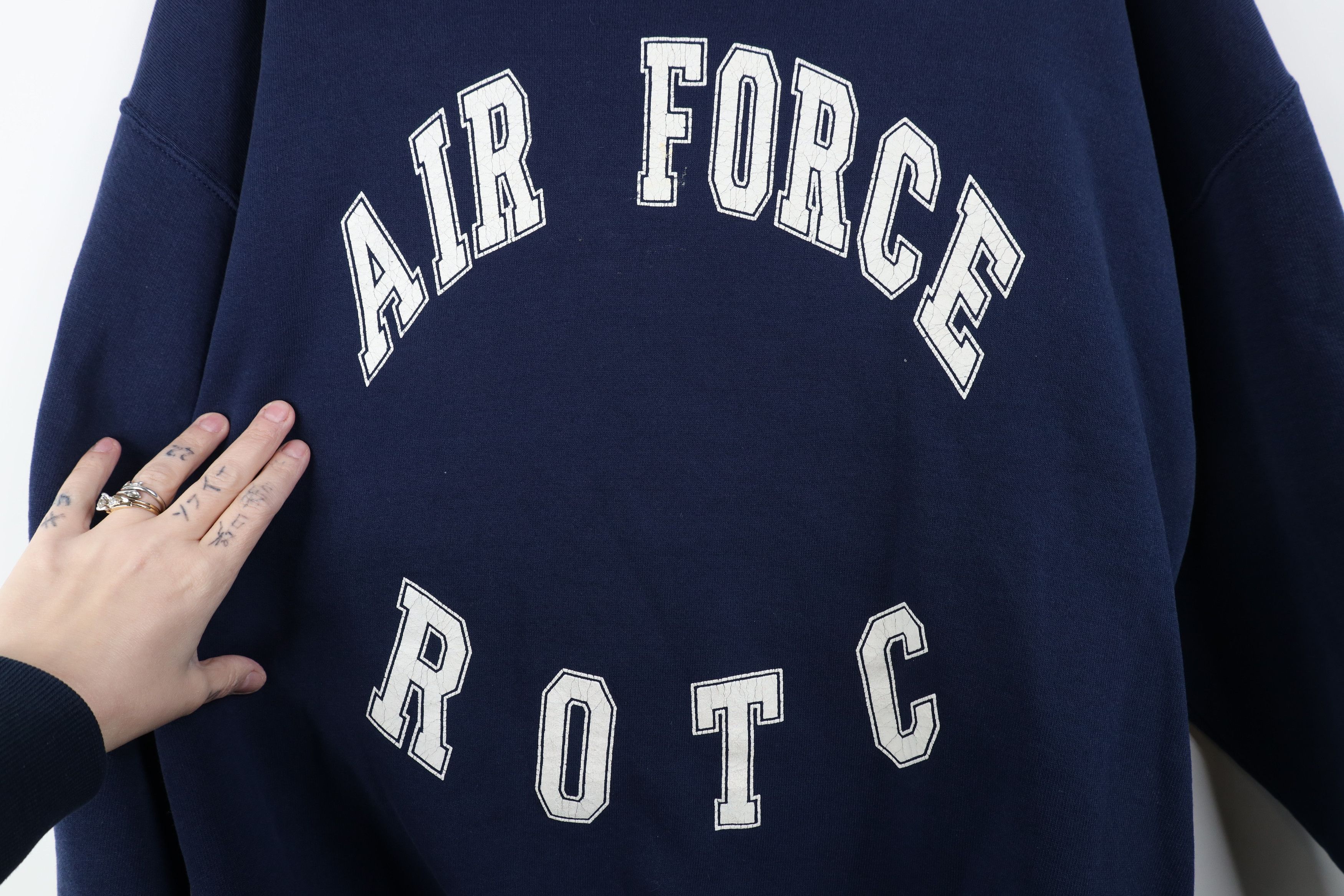 Vintage Vintage 90s US Air Force ROTC Crewneck Sweatshirt Blue USA Size US XL / EU 56 / 4 - 4 Thumbnail