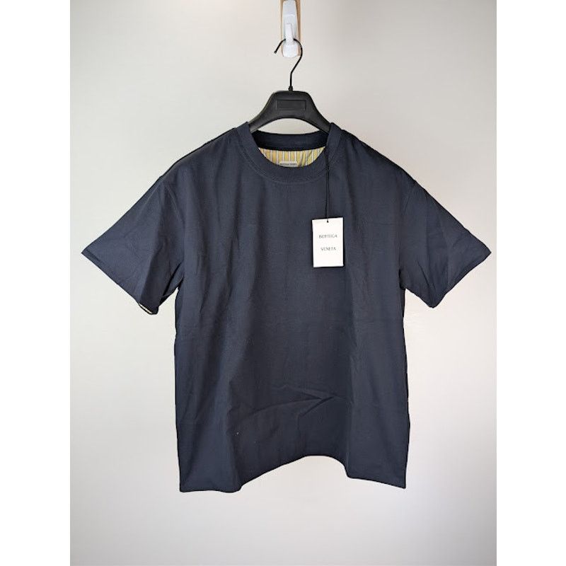 Bottega Veneta o1rshd1 Double Layer Cotton jersey T-Shirt Navy Blue/Yellow Size US XS / EU 42 / 0 - 2 Thumbnail