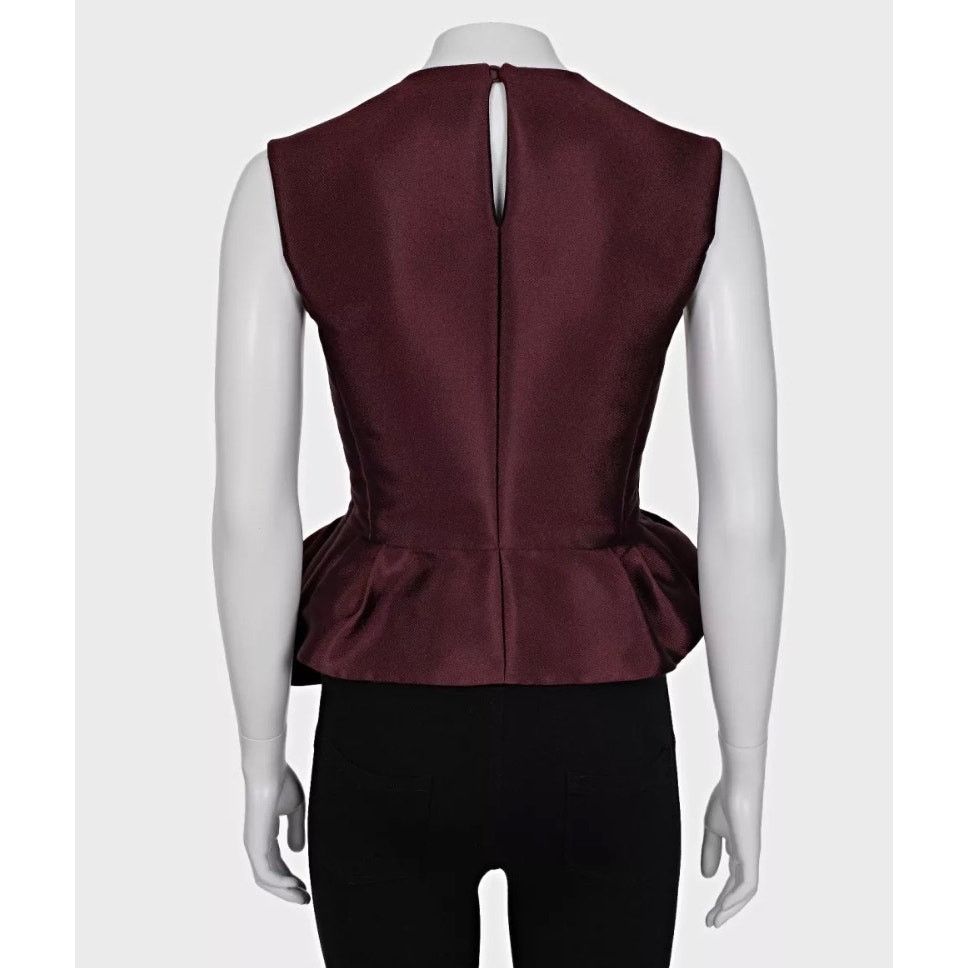 Dior Christian Dior Burgundy Silk Blend Top Sz.M / FR38 Size S / US 4 / IT 40 - 3 Thumbnail