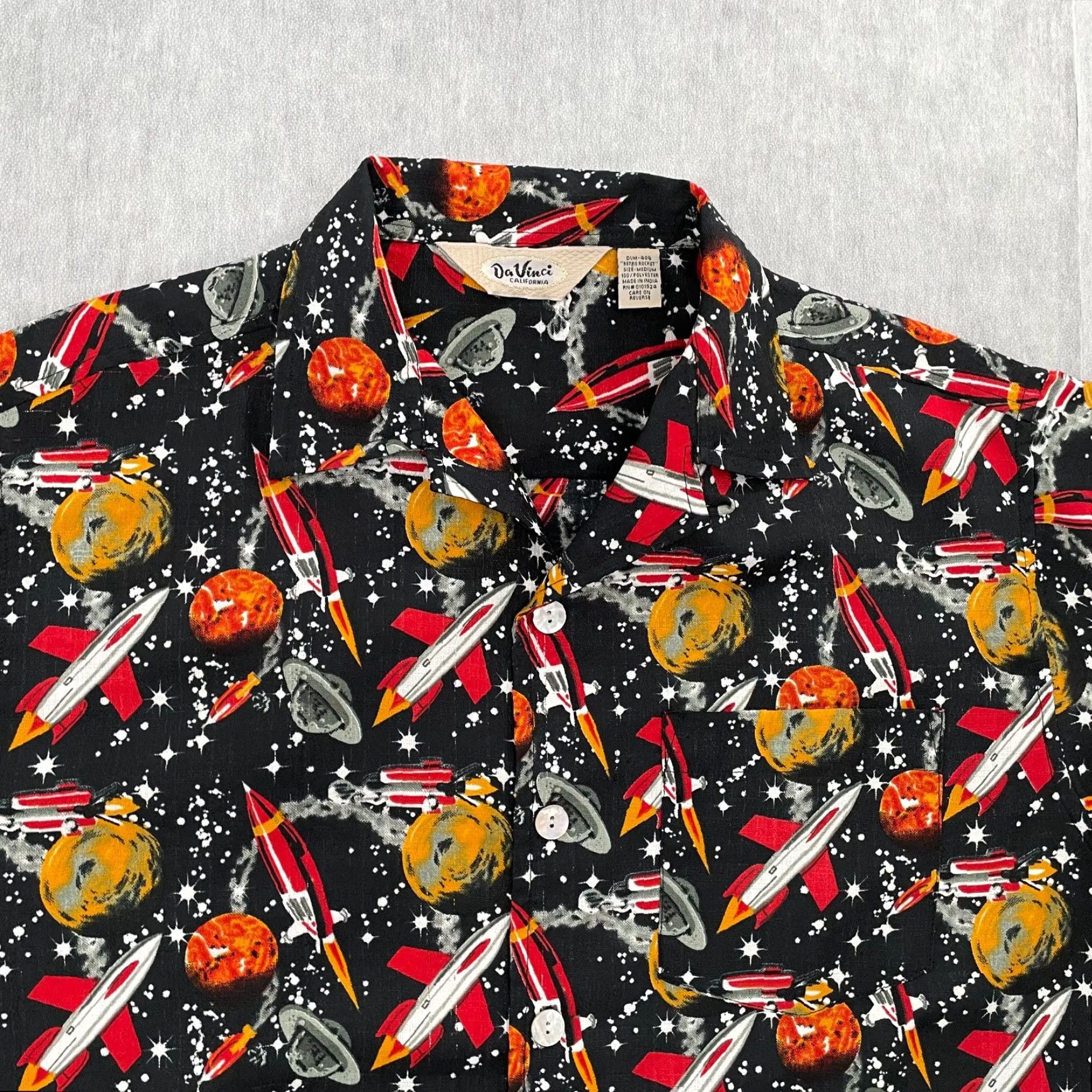 Vintage VINTAGE Da Vinci California Shirt Adult Medium Retro Rocket Outer Space Button M Size US M / EU 48-50 / 2 - 3 Thumbnail
