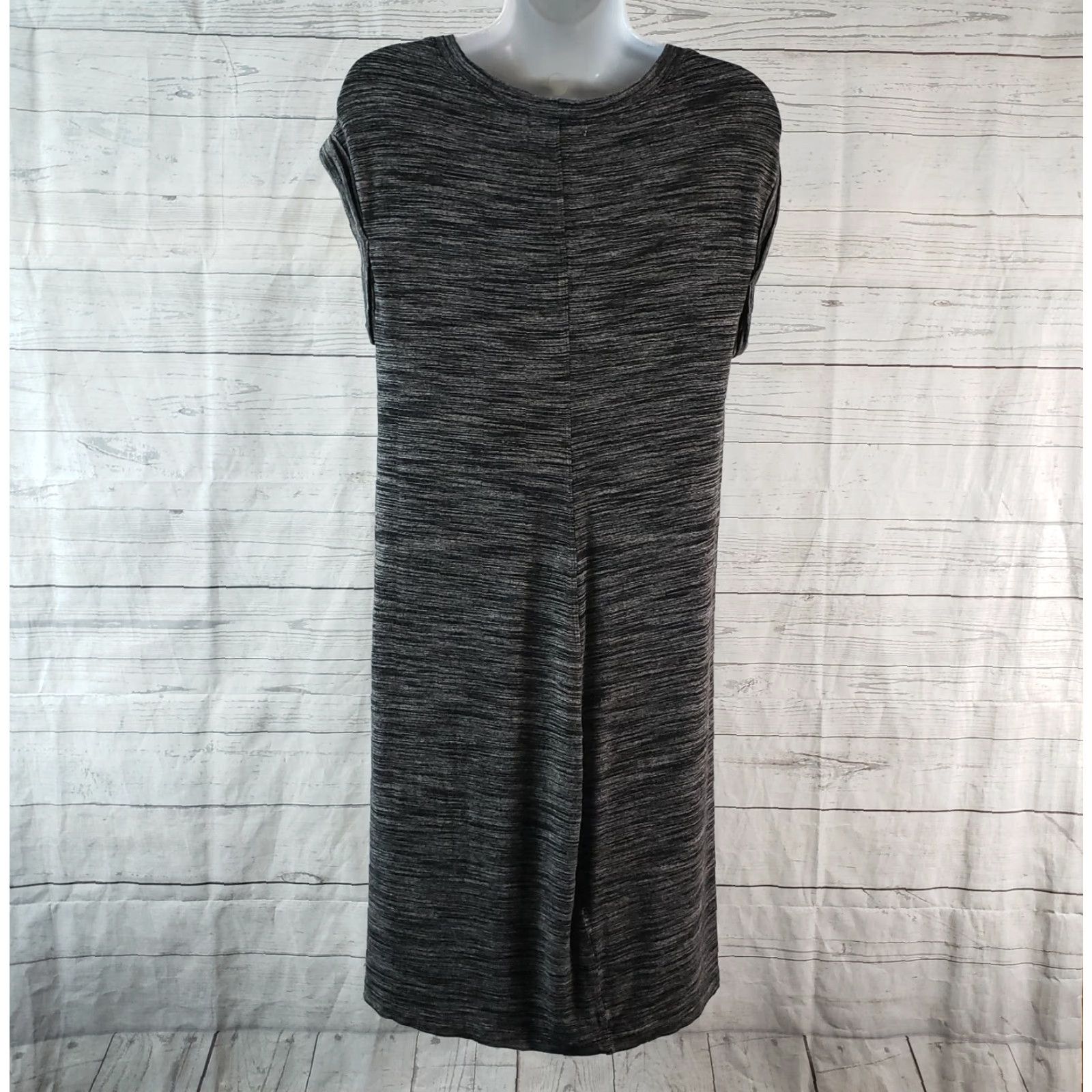 Vintage Cloth & Stone Womens Melange Jersey Dress Size S Black Gray Short Sleeve Pullover Casual Knee Length T-Shirt Dress Women Size S / US 4 / IT 40 - 4 Thumbnail