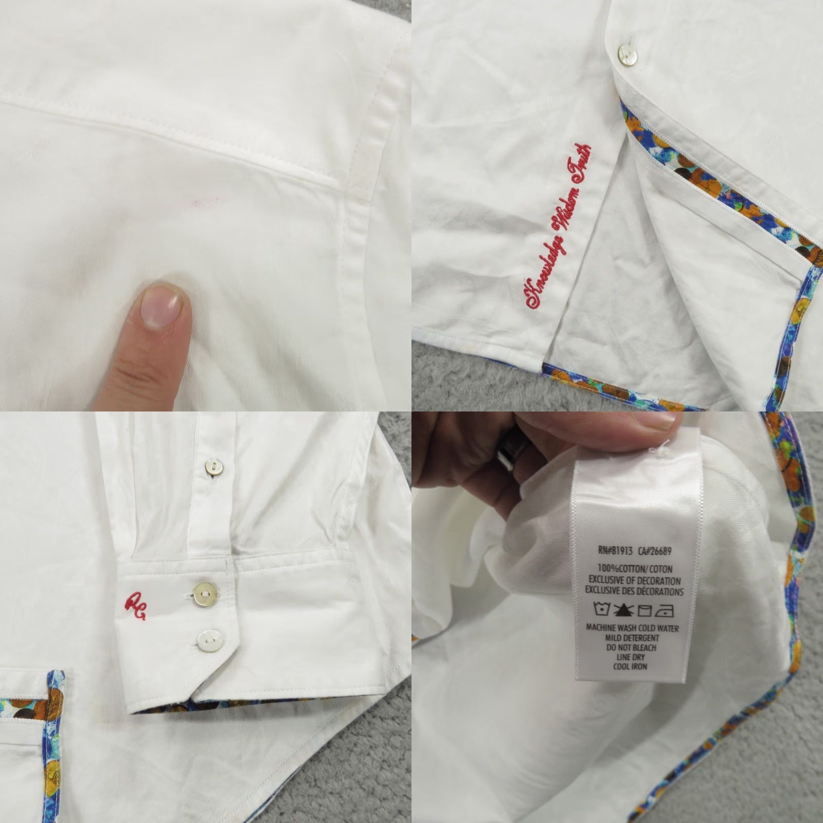 Robert Graham VINTAGE Robert Graham Shirt Men XXXL White Jewish Chanukah Dreidel Jacquard Flip Cuff 3X Size US XXL / EU 58 / 5 - 8 Thumbnail