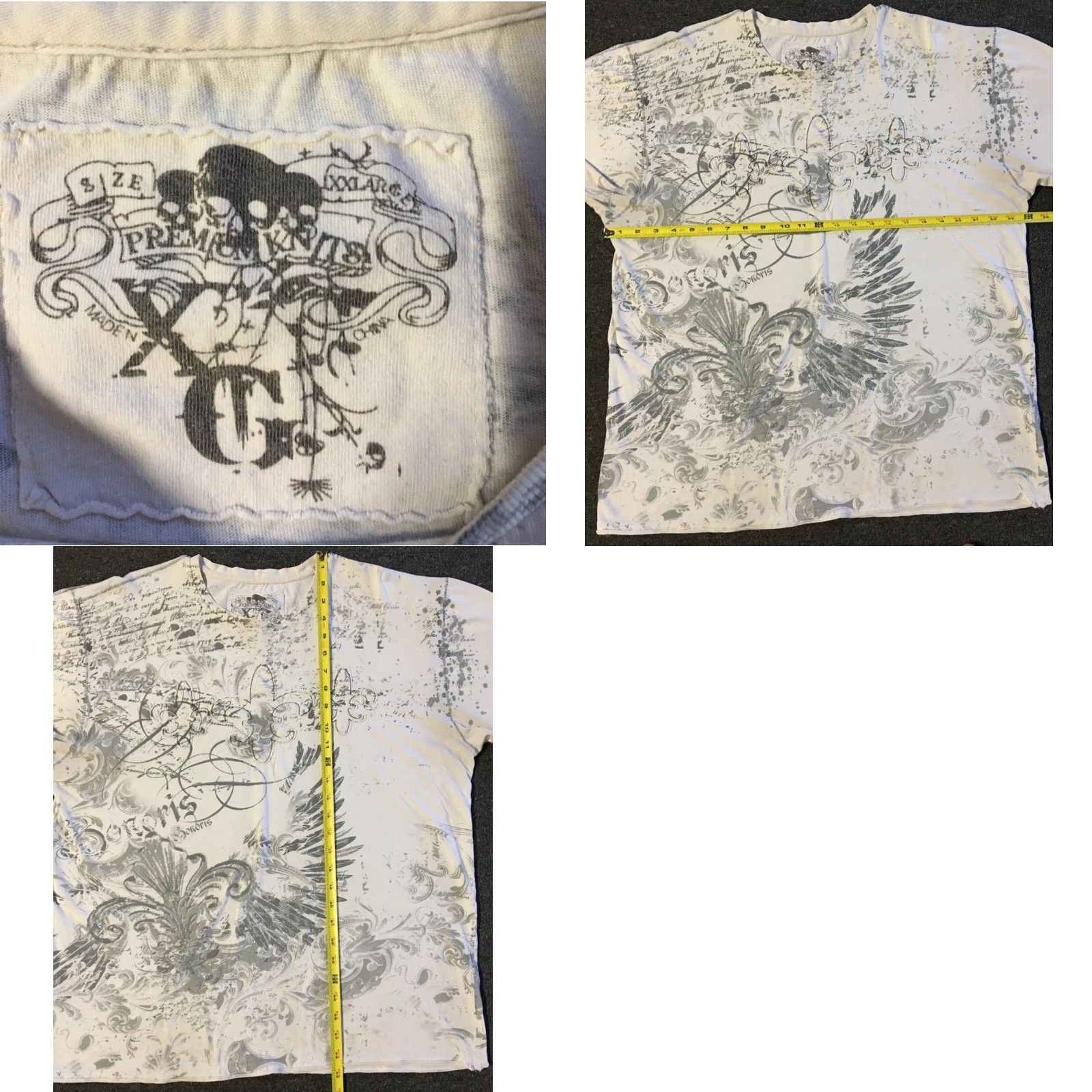 JNCO VINTAGE Cross Faded All Over Print Shirt XL Men T-Shirt White 80s 90s Biker Goth Punk Harley USA Rock 90s Grunge Tapout Jamco / Jnco style Size US XL / EU 56 / 4 - 10 Thumbnail