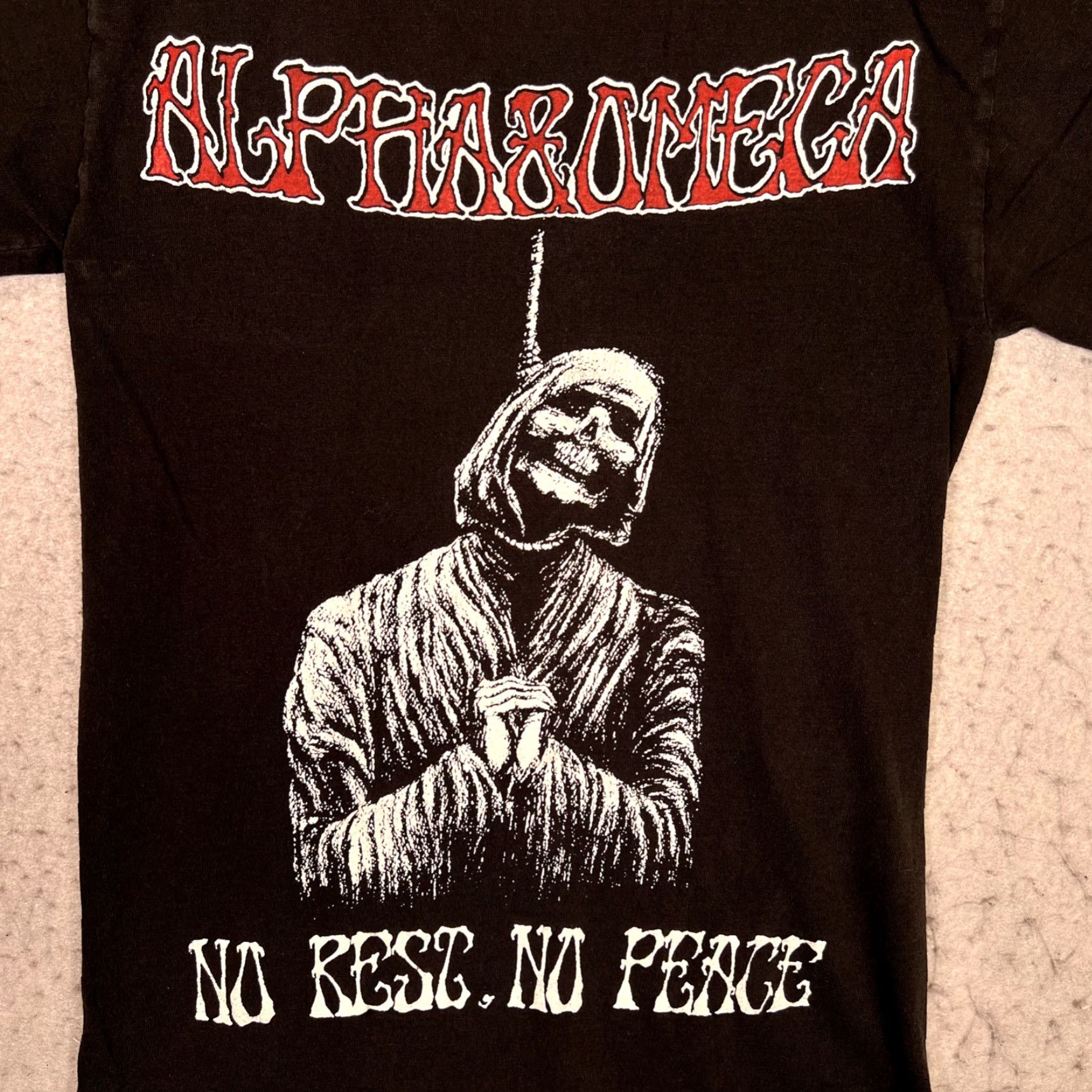 Hanes A1 Alpha & Omega No Rest No Peace Shirt Adult Mens Small Black Hanes T-Shirt Short Sleeve Crew Neck Graphic Print Size US S / EU 44-46 / 1 - 4 Thumbnail