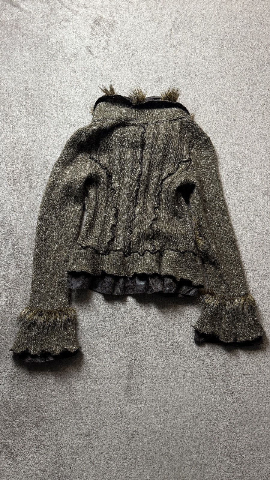 Le Grande Bleu (L.G.B.) Y2K Faux Fur Wool Jacket balenciaga cdg boho Steampunk LGB Size M / US 6-8 / IT 42-44 - 2 Thumbnail