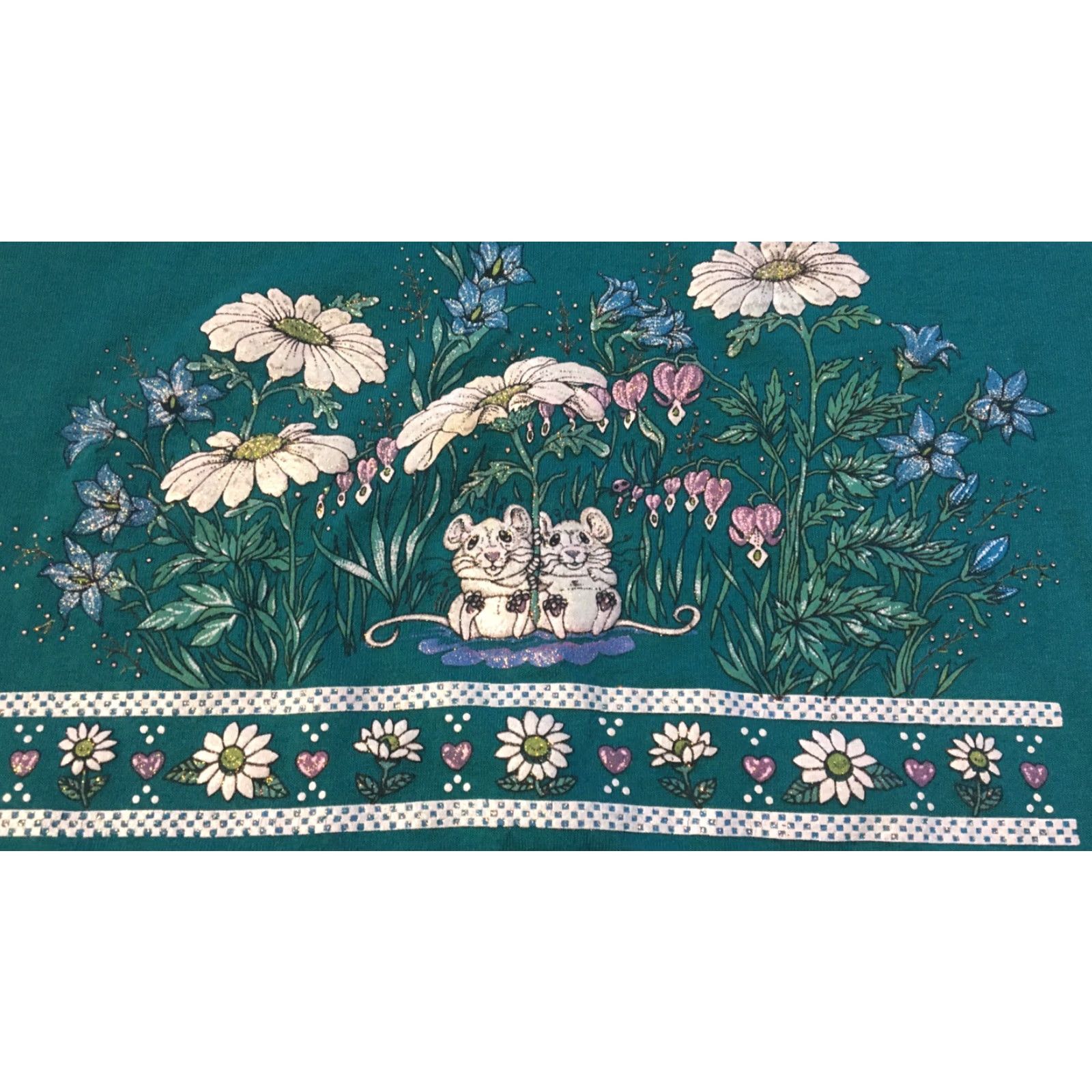 Fruit Of The Loom VINTAGE M Ice Flowers Shirt M USA Single Stitch Animals Art Mouse Nature Fun 80s 90s Size US M / EU 48-50 / 2 - 2 Thumbnail
