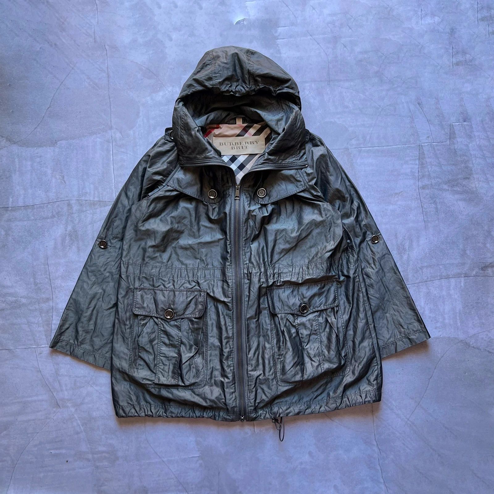 Burberry vintage 00s Burberry Brit Utility jacket coat Y2K pocket Size L / US 10 / IT 46 - 1 Thumbnail
