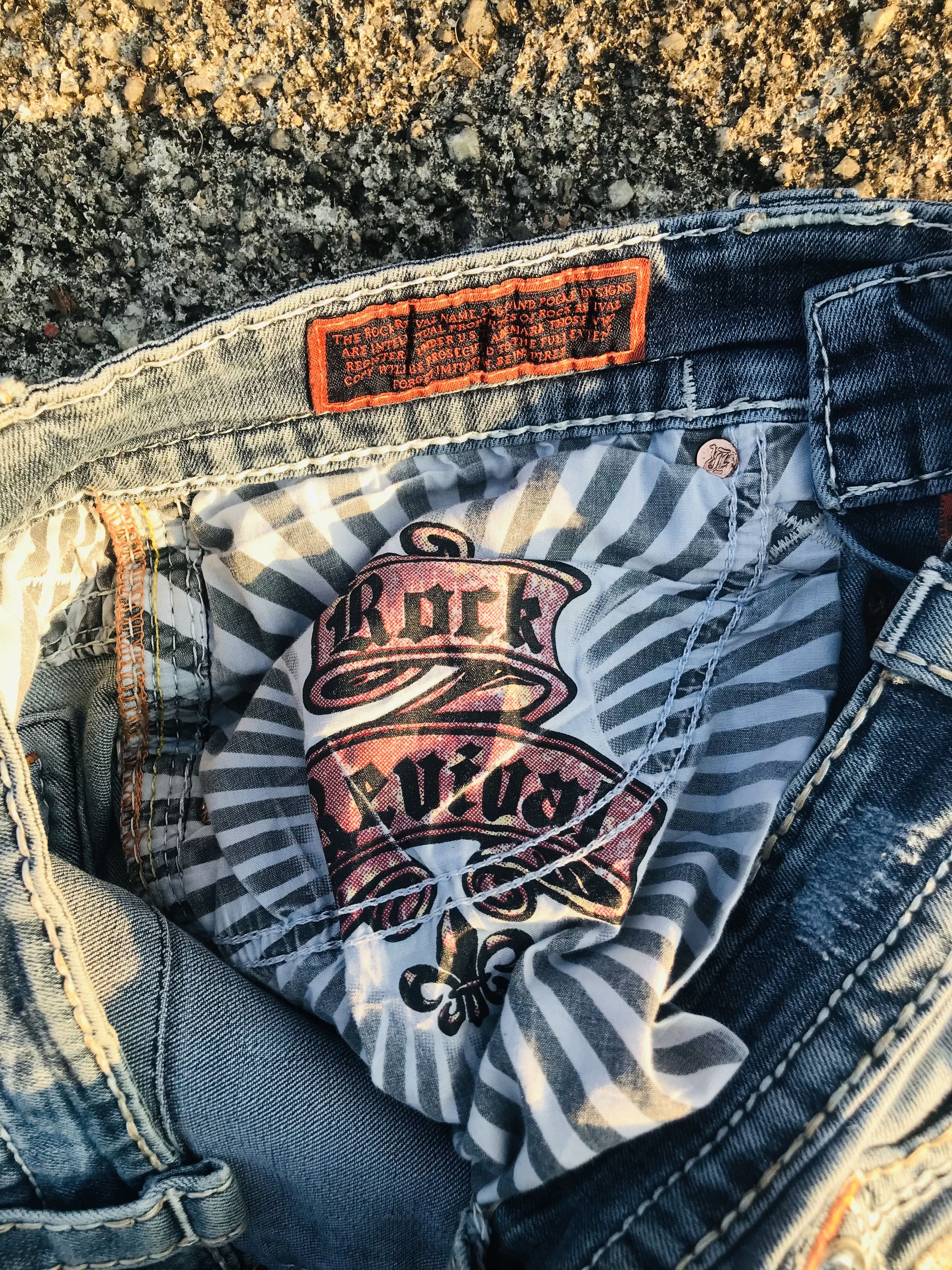 Rock Revival Double pocket Rock Revival distressed flared jeans Size US 33 - 18 Thumbnail