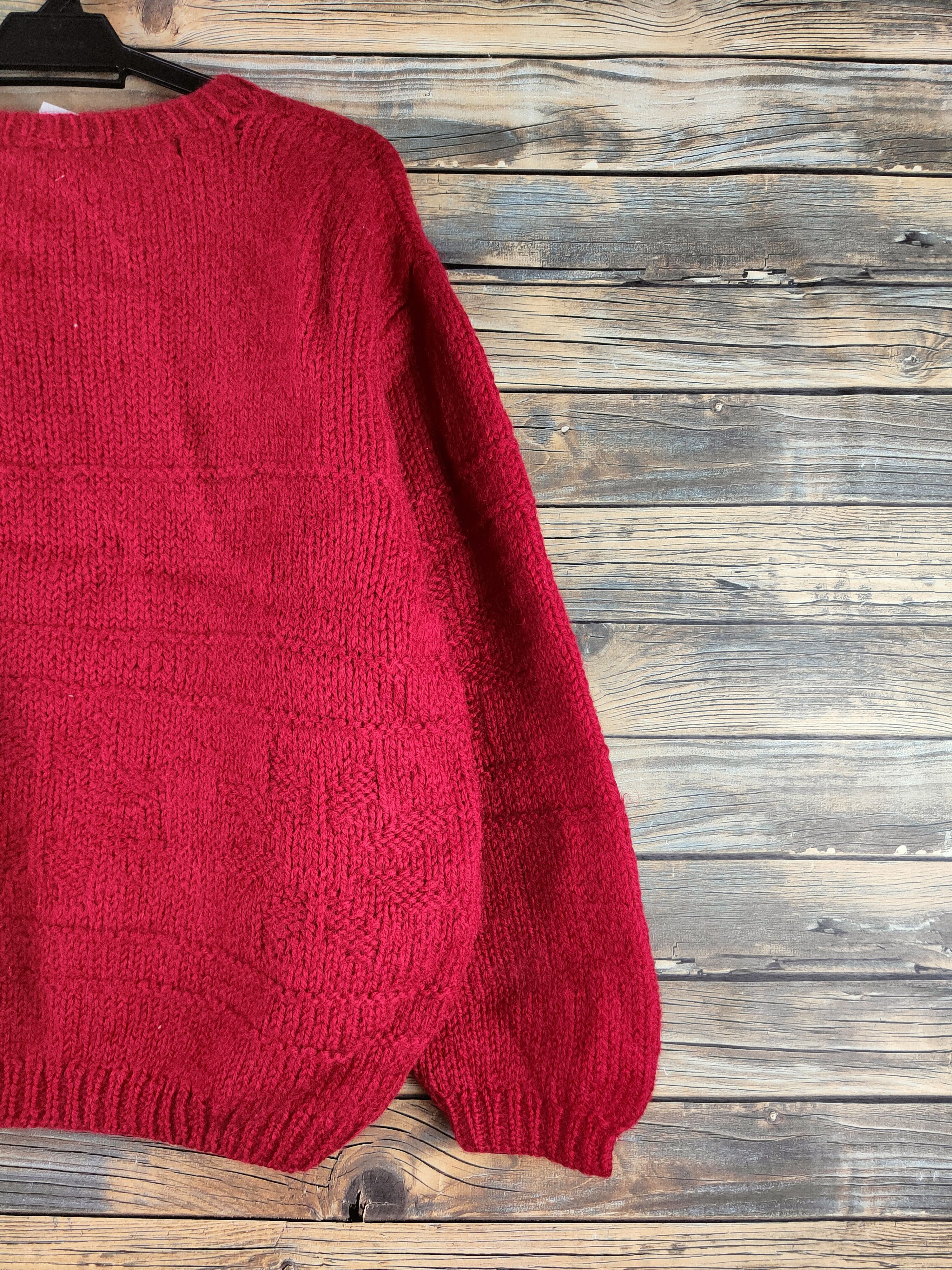 Japanese Brand DL Japan Red Knitwear Sweatshirts #46-434 Size L / US 10 / IT 46 - 9 Thumbnail