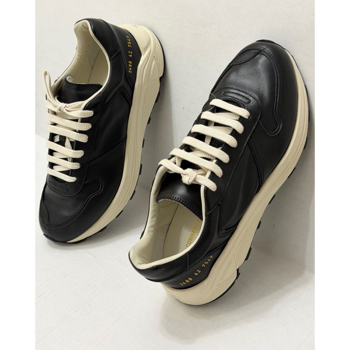 Common Projects COMMON PROJECTS PREMIUM RUNNER BLACK SNEAKER Size US 9 / EU 42 - 6 Thumbnail