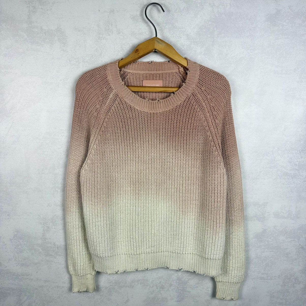 Zadig & Voltaire Zadig&Voltaire Kary Cow Distress Cotton Wool Knit Sweater Size XS / US 0-2 / IT 36-38 - 1 Thumbnail