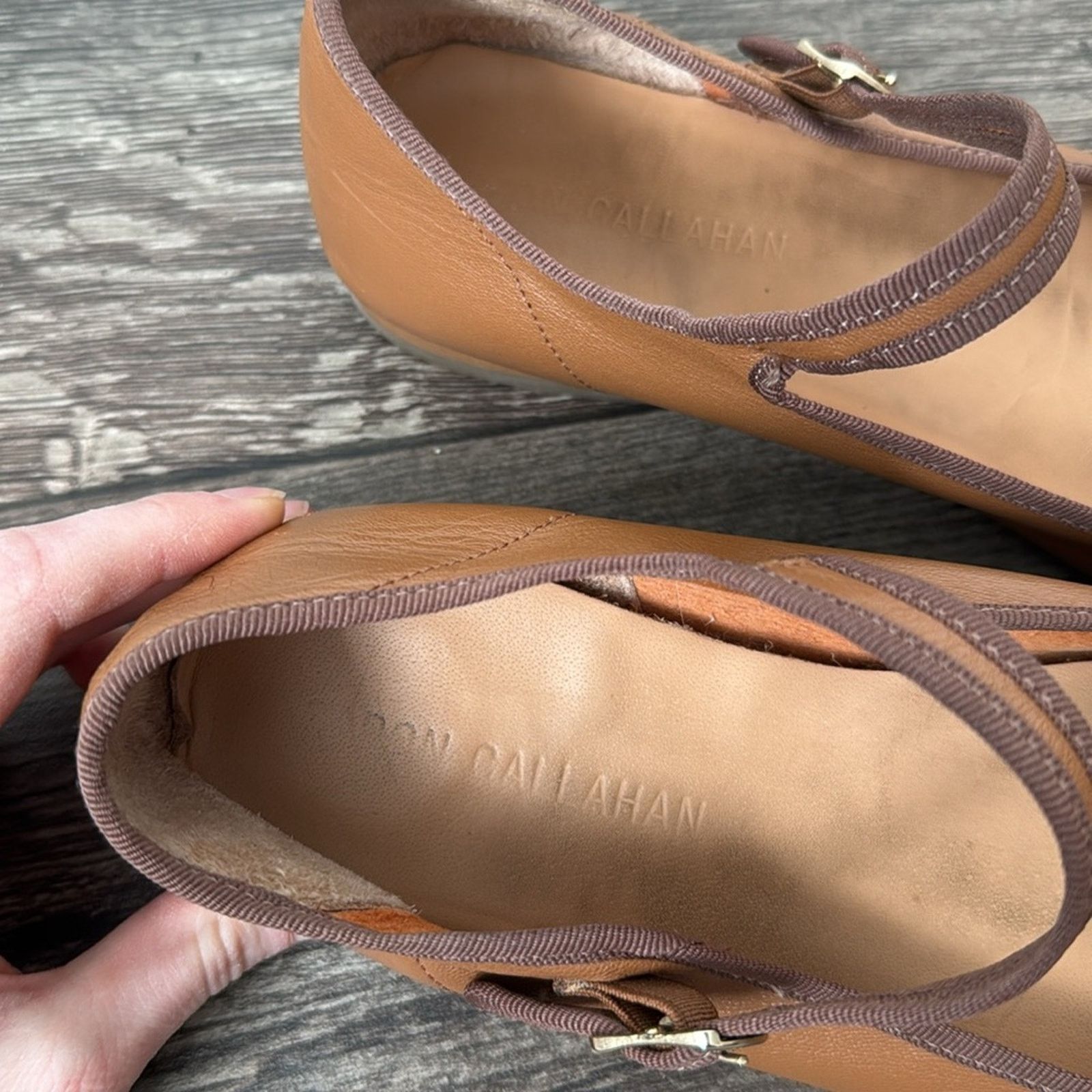 Caron Callahan Caron Callahan 37.5 Leather Mary Jane Shoes in Cognac Brown Size US 7 / IT 37 - 6 Thumbnail
