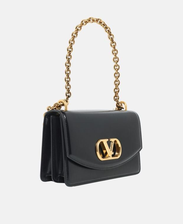 Valentino Vain Leather Shoulder Bag in Black, Women's