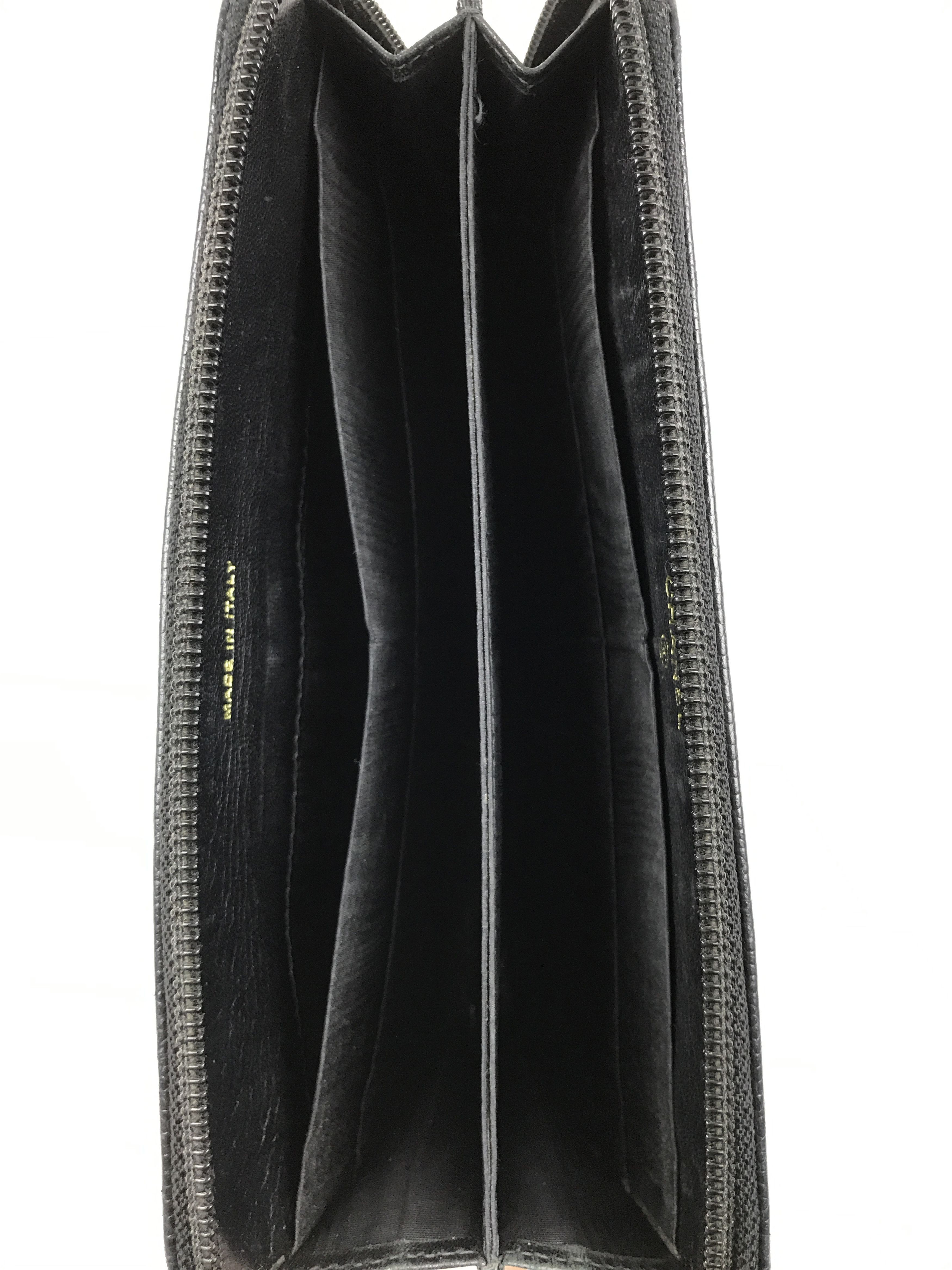 Chanel Vintage Chanel Black Caviar CC Logo Zip Around Long Wallet Size ONE SIZE - 13 Thumbnail