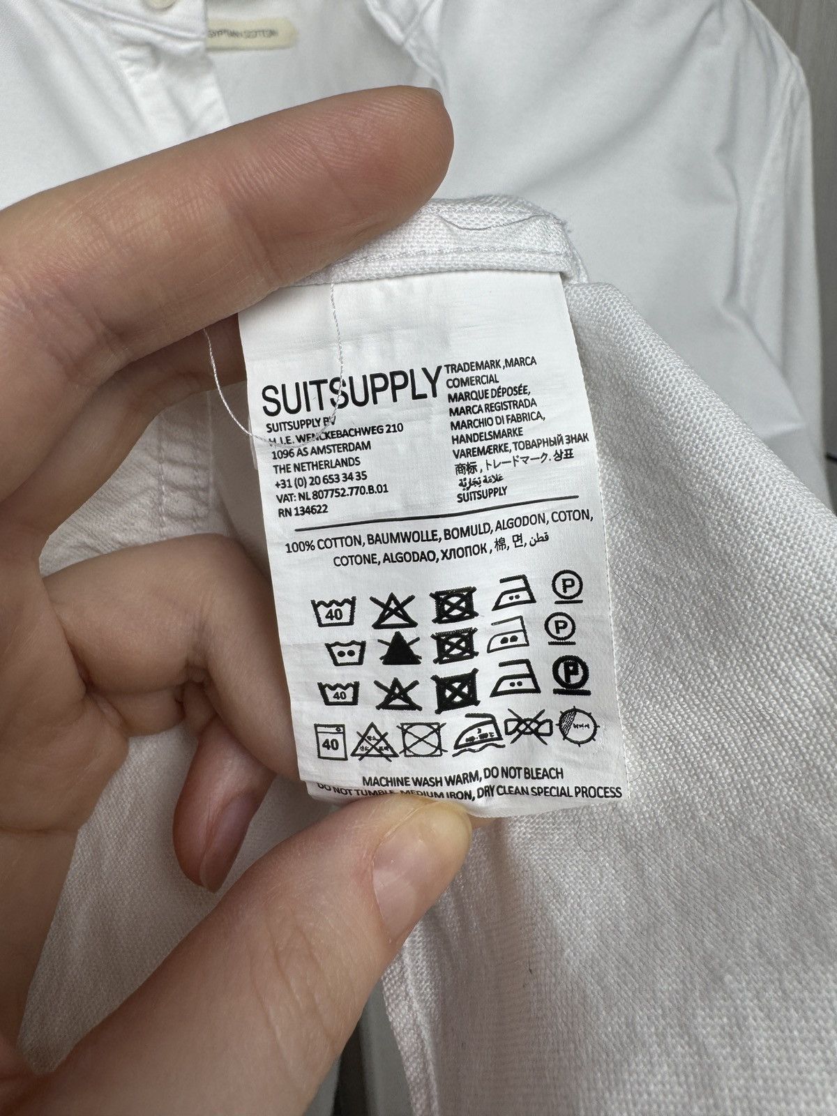 Suitsupply Suitsupply white half button collarless slim fit shirt Size US M / EU 48-50 / 2 - 14 Thumbnail