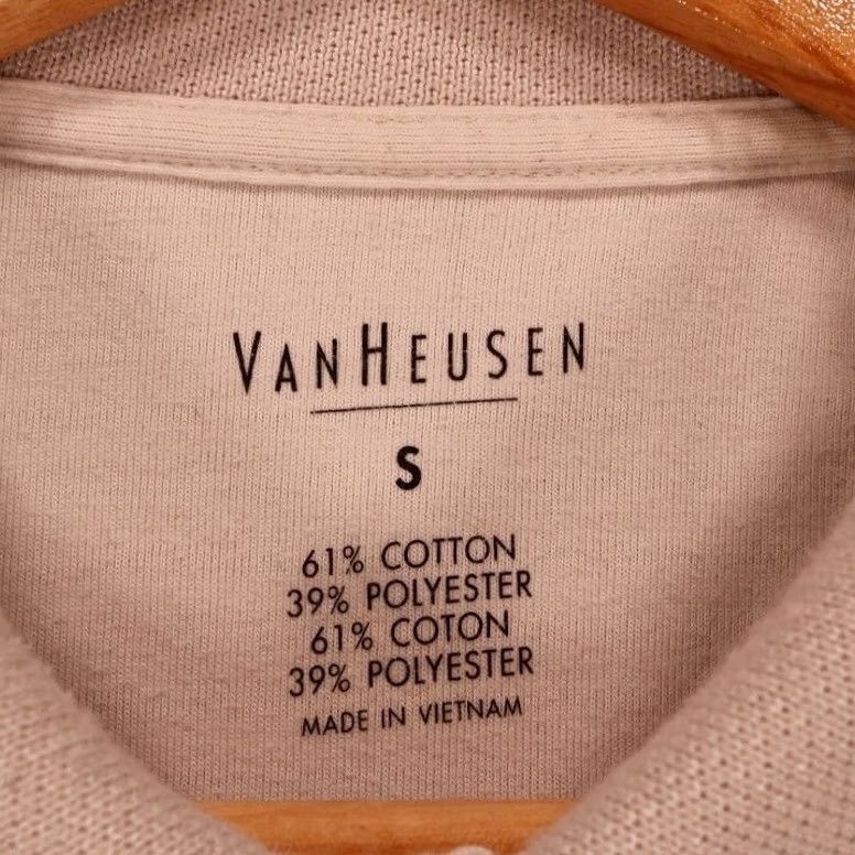 Van Heusen Van Heusen Polo Shirt Mens S Tan Short Sleeve Argyle Texture Button Size US S / EU 44-46 / 1 - 6 Thumbnail