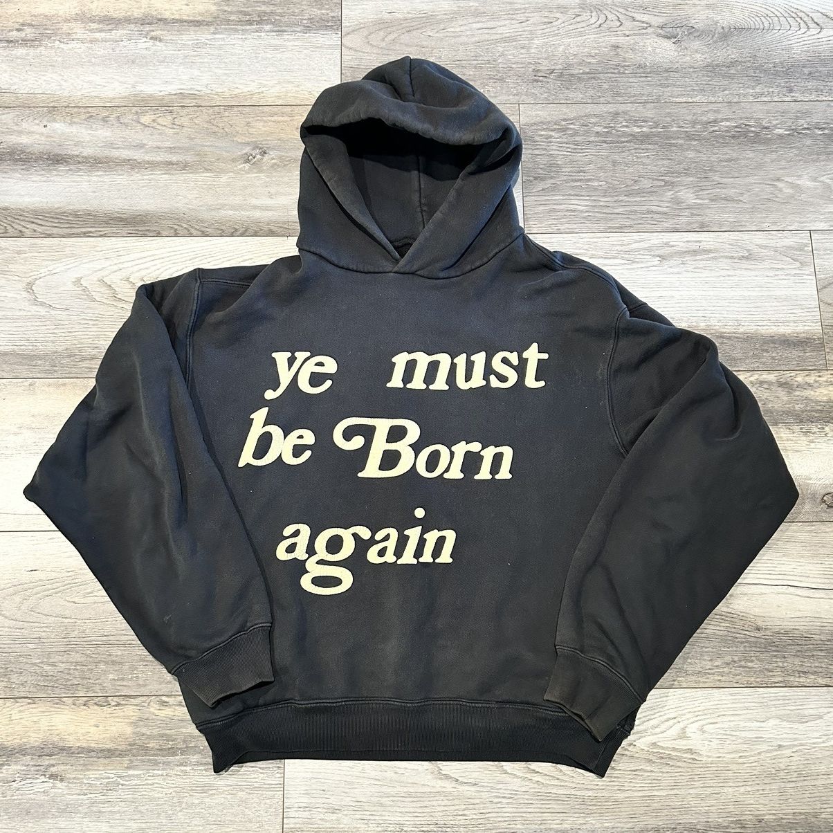 image of Cactus Plant Flea Market x Kanye West Ye Must Be Born Again Hoodie in Black, Men's (Size Medium)