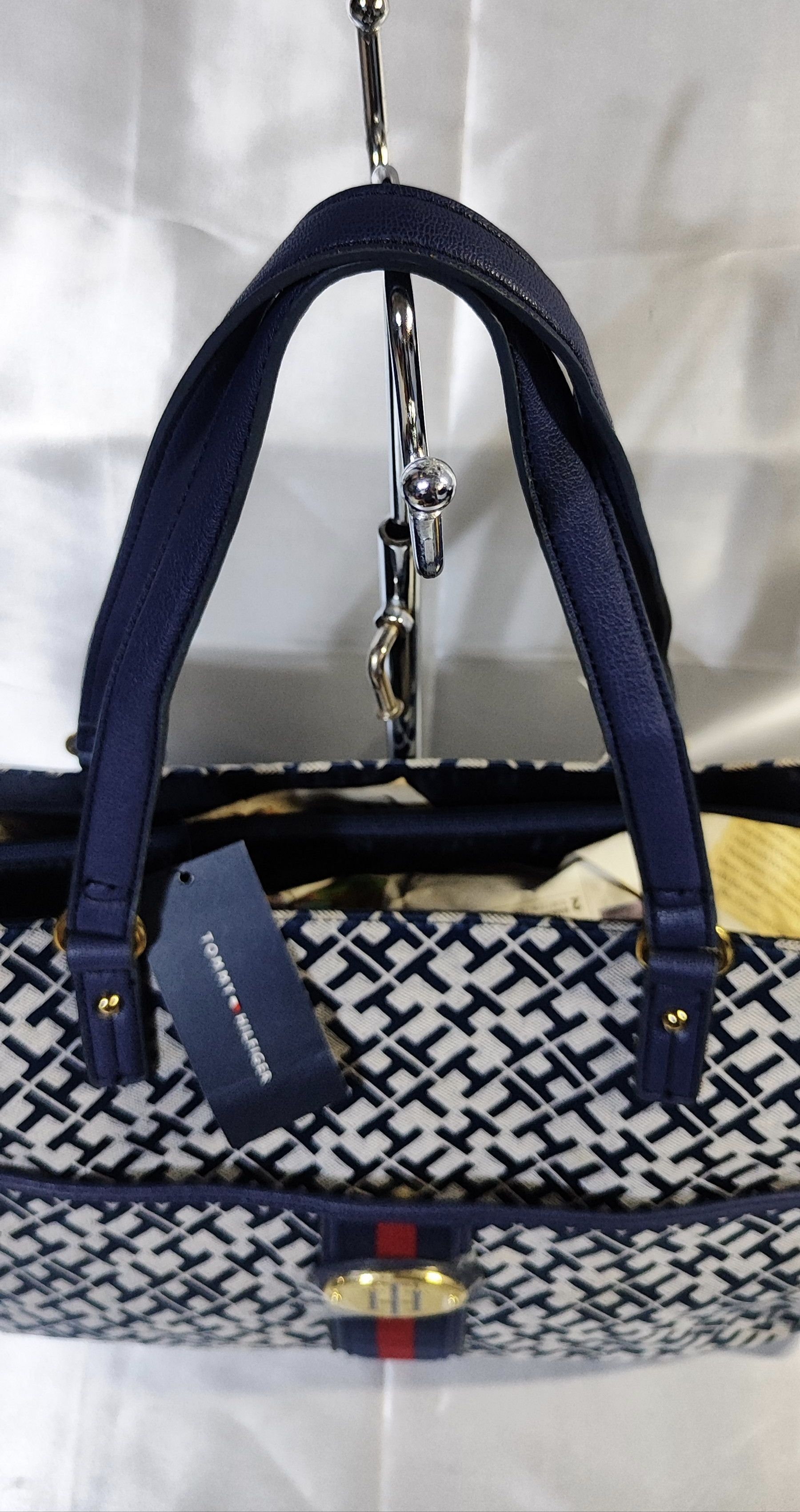 Tommy Hilfiger Tommy Hilfiger TH Logo Buckle AOP Print Large Tote Bag Size ONE SIZE - 3 Thumbnail