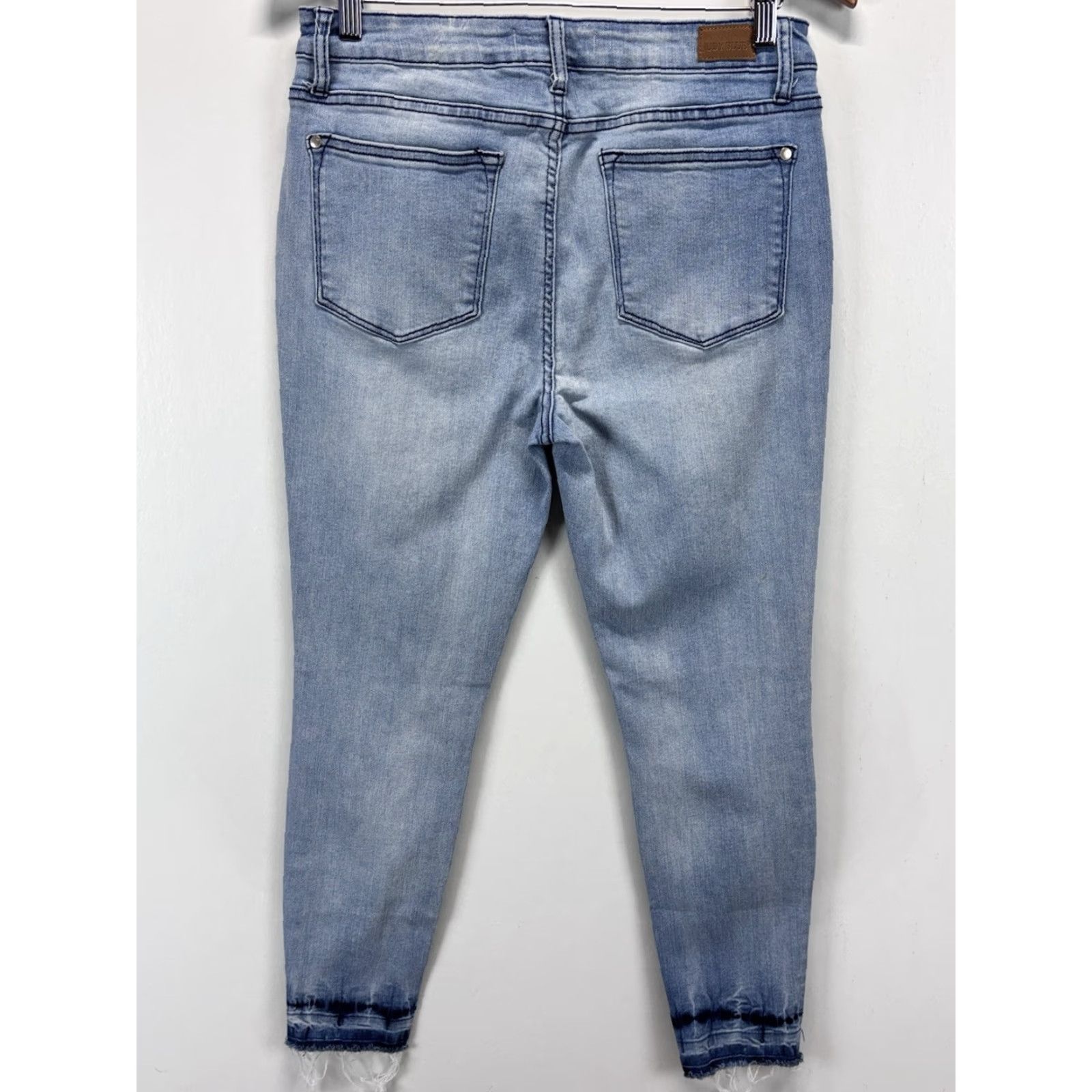 Vintage JUDY BLUE Skinny Jeans Women’s Size 30 Light Wash Stretch Raw Hem Size 30" / US 8 / IT 44 - 3 Thumbnail