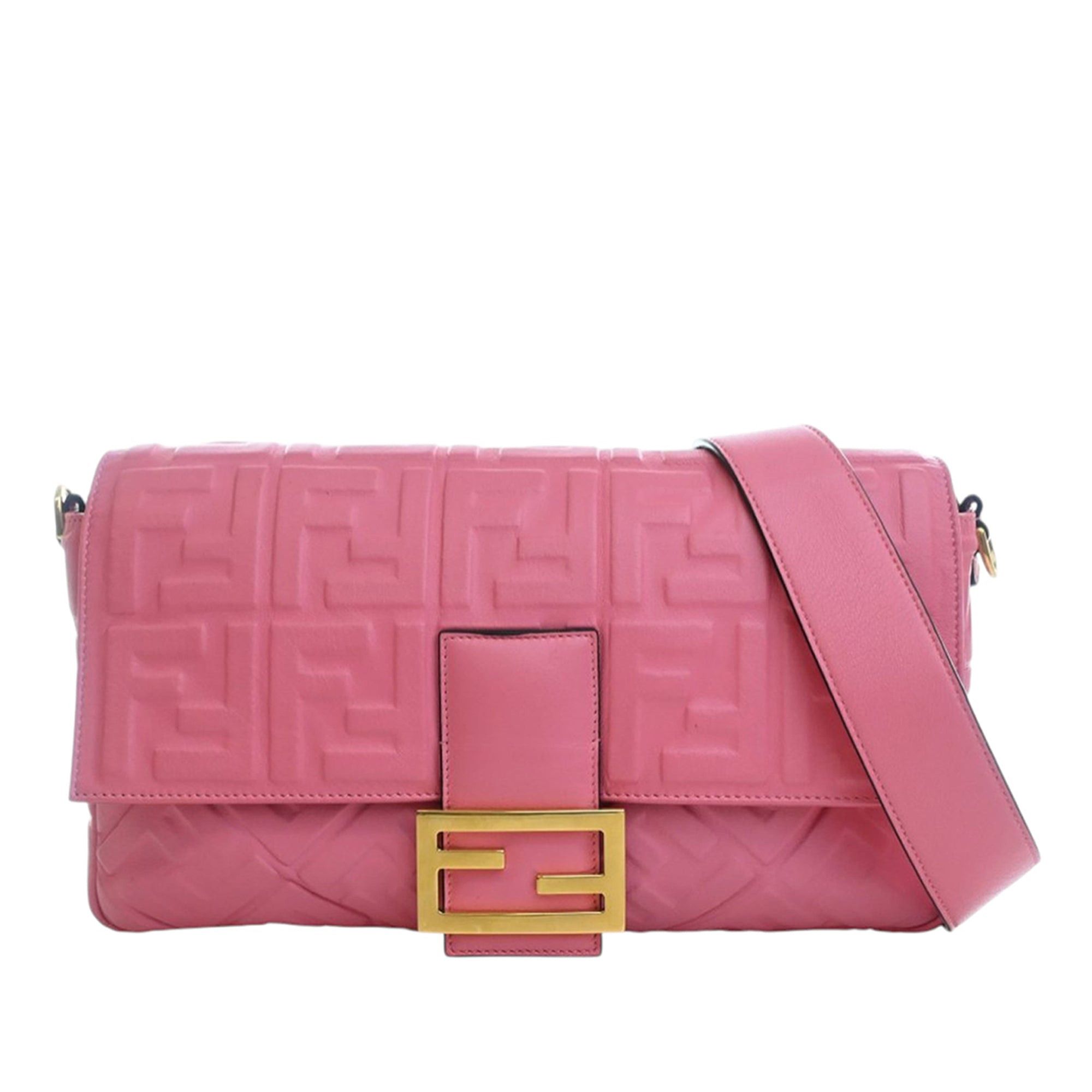 Fendi Large Zucca Embossed Leather Baguette Satchel Size ONE SIZE - 1 Thumbnail