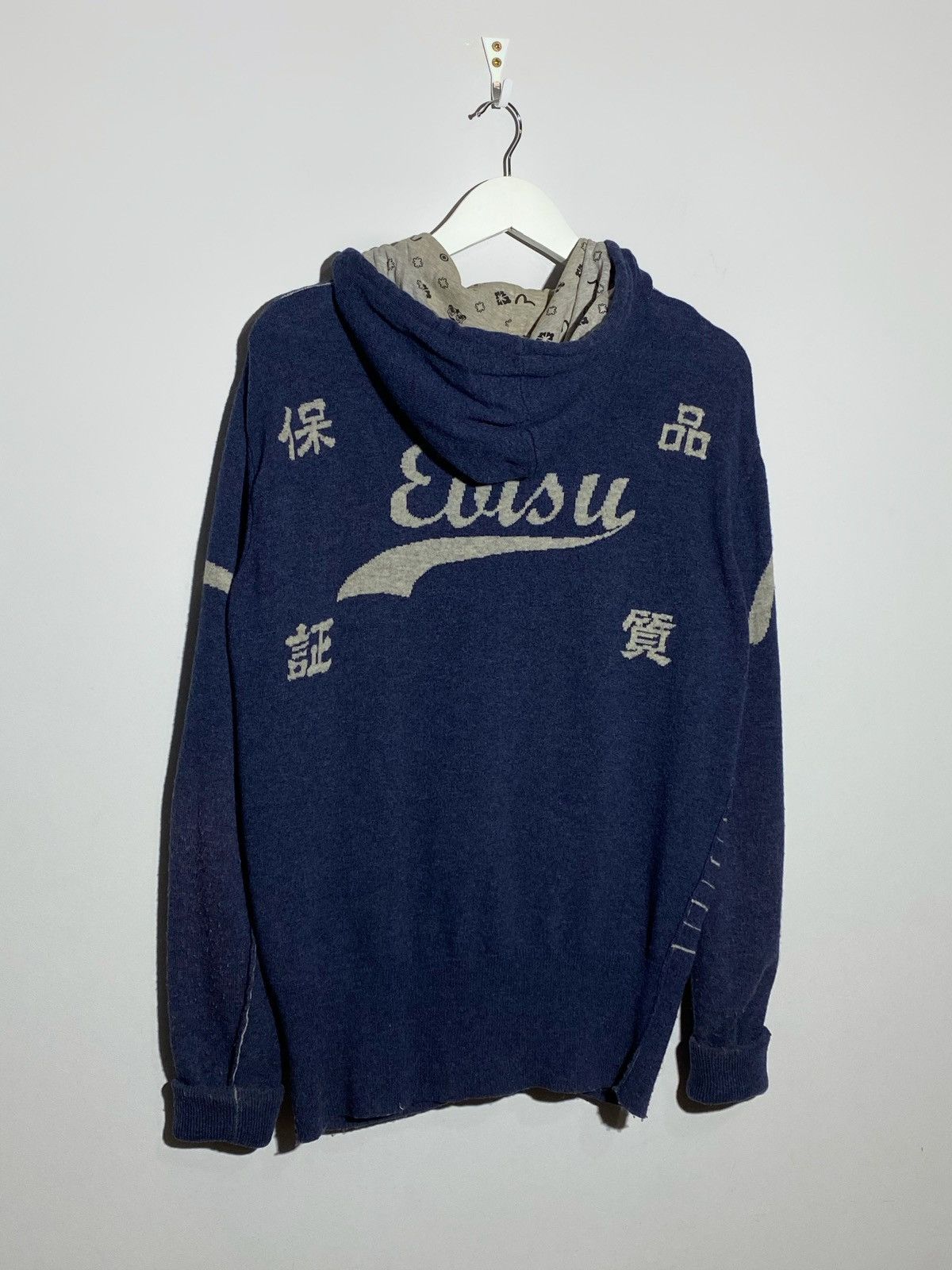 Evisu Vintage Evisu Japanese Blue Wool Zip Hoodie Size US M / EU 48-50 / 2 - 1 Thumbnail