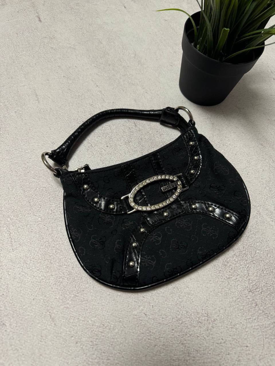 Guess × Vintage Vintage Guess Baguette Bag Mini Rhinestones Black Size ONE SIZE - 2 Thumbnail
