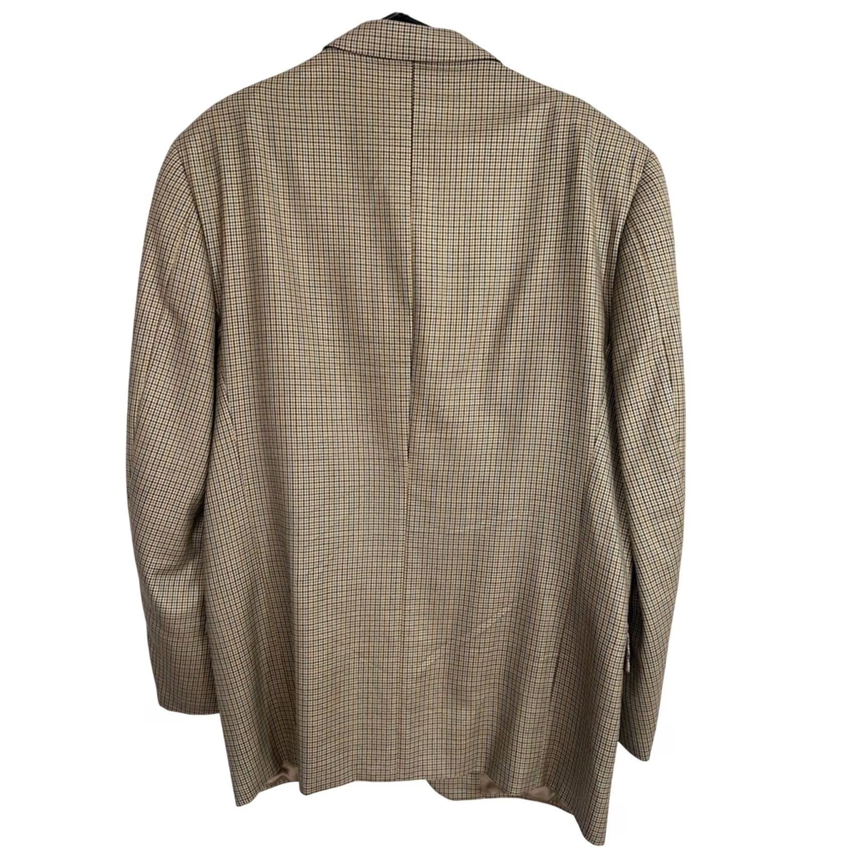 Joseph Abboud Joseph Abboud Blazer Jacket Mens 44 Regular Tan Plaid Silk Wool 2 Piece Suit Coat Jacket Blazer Mens Size 44R - 2 Thumbnail