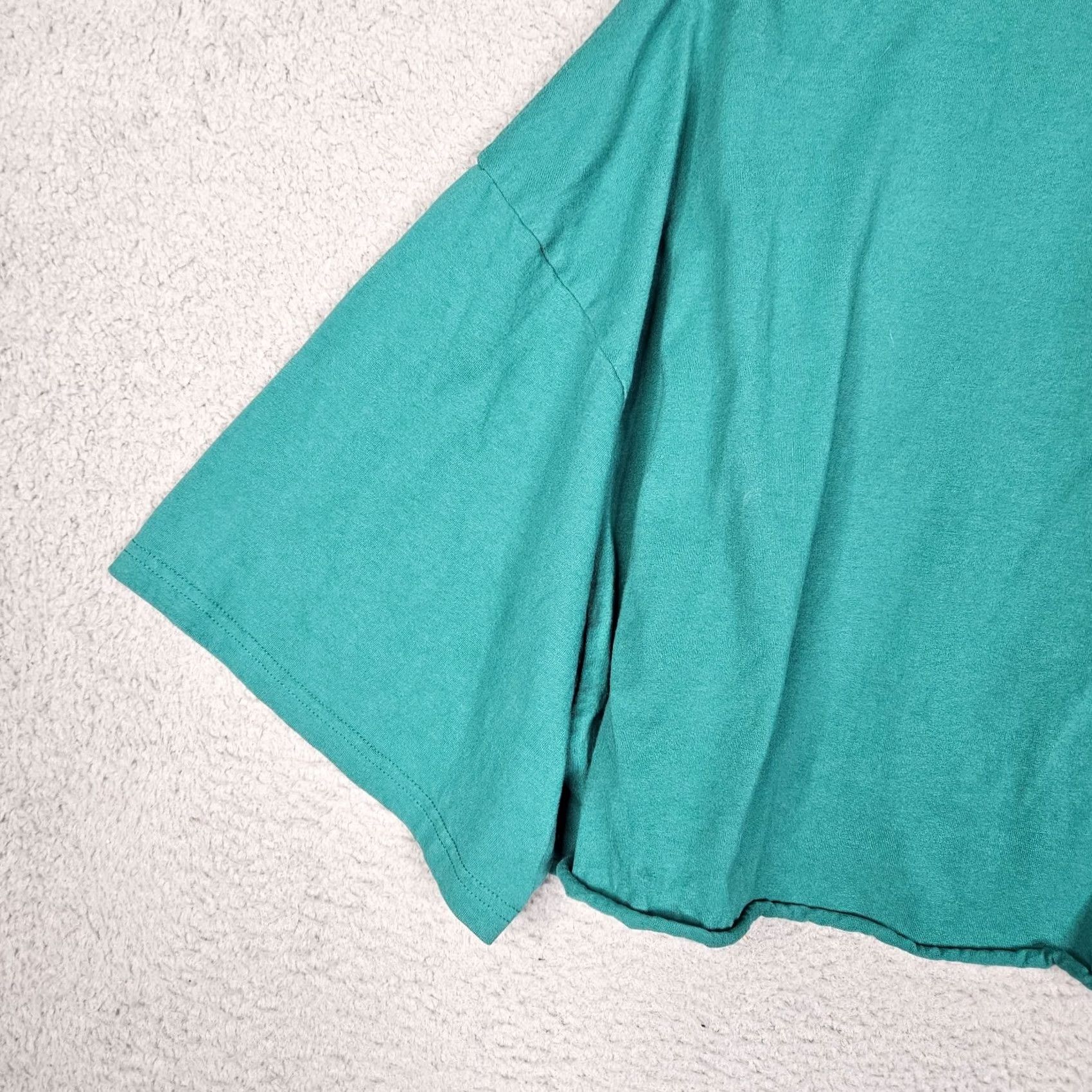 Vintage Vitality Balance Women's Green Cropped Top Short Sleeve Crew Neck XXL Regular Top Size XXL / US 16-18 / IT 52-54 - 3 Thumbnail