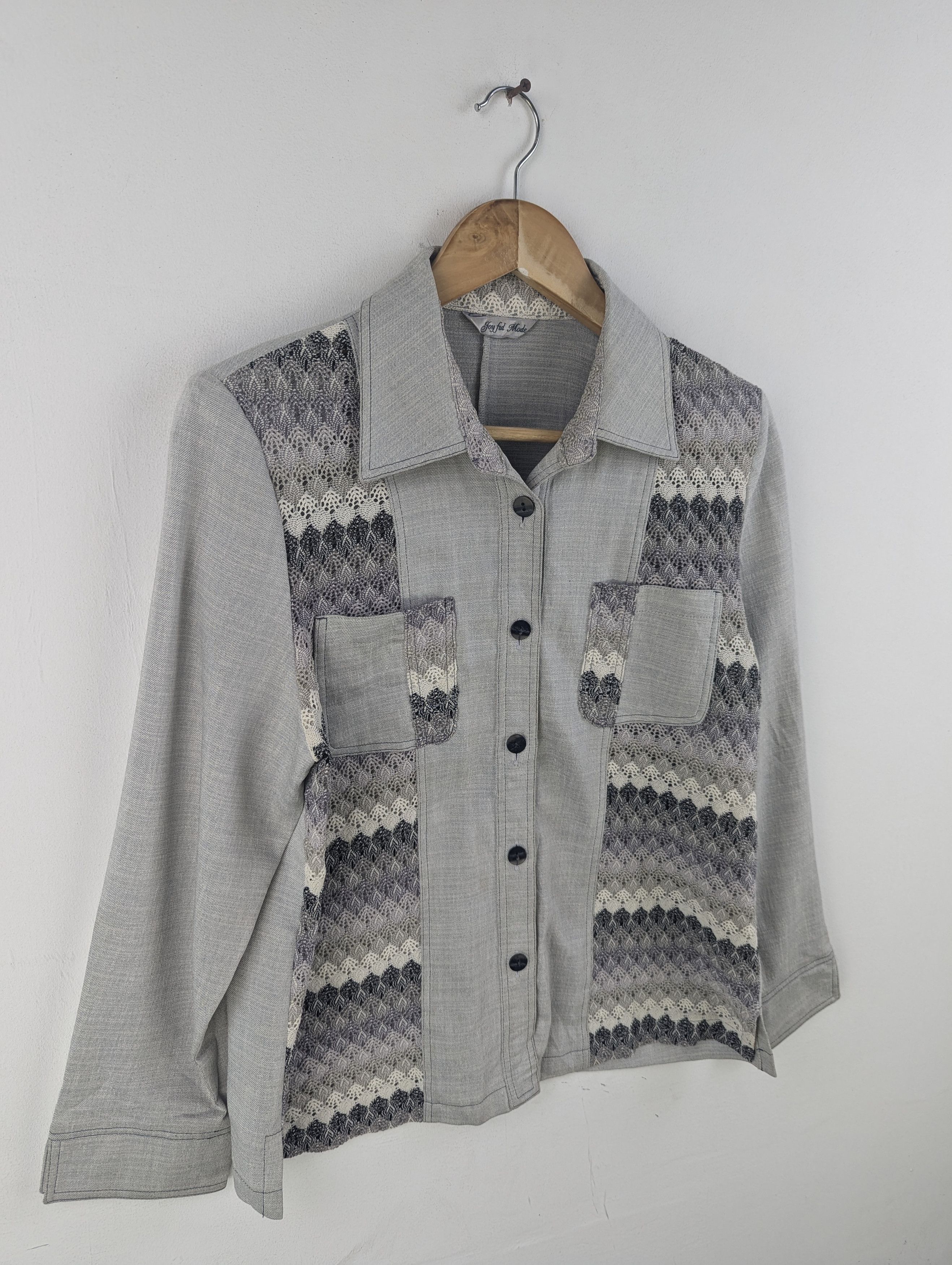 Designer × Japanese Brand × Vintage Vintage Lace Shirt Button Up Size M / US 6-8 / IT 42-44 - 3 Thumbnail