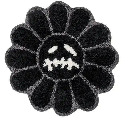 VIBE Smiling Face Tufted Flower Rug Retro Carpet for Bedroom Size ONE SIZE - 6 Thumbnail