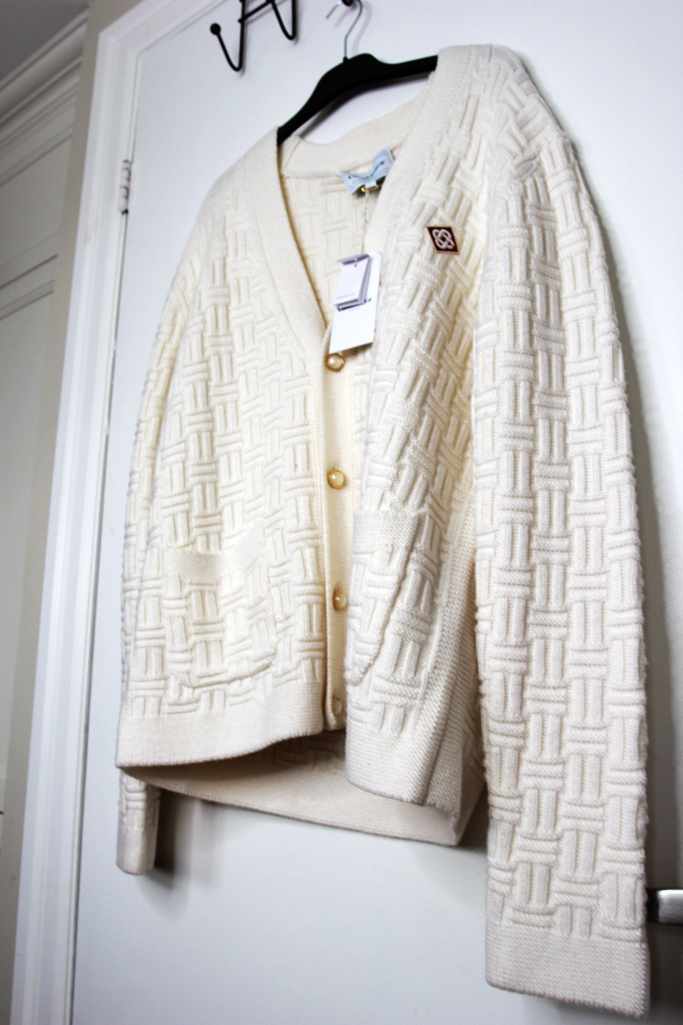 Casablanca BNWT AW24 CASABLANCA MERINO WOOL COLUMN STITCH CARDIGAN L Size US L / EU 52-54 / 3 - 5 Thumbnail