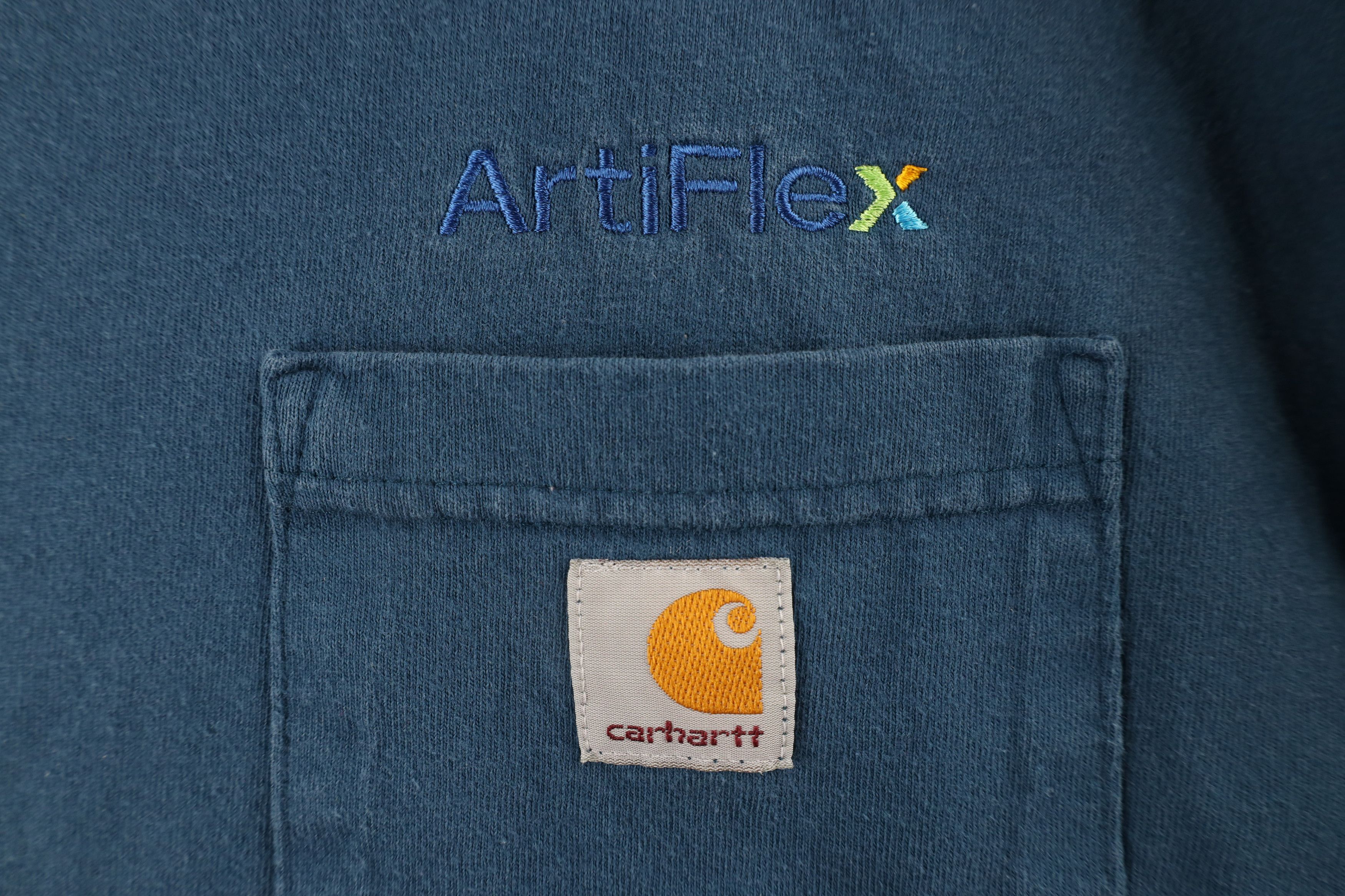 Carhartt × Vintage Vintage Carhartt Out Heavyweight Pocket T-Shirt Blue Cotton Size US XL / EU 56 / 4 - 4 Thumbnail