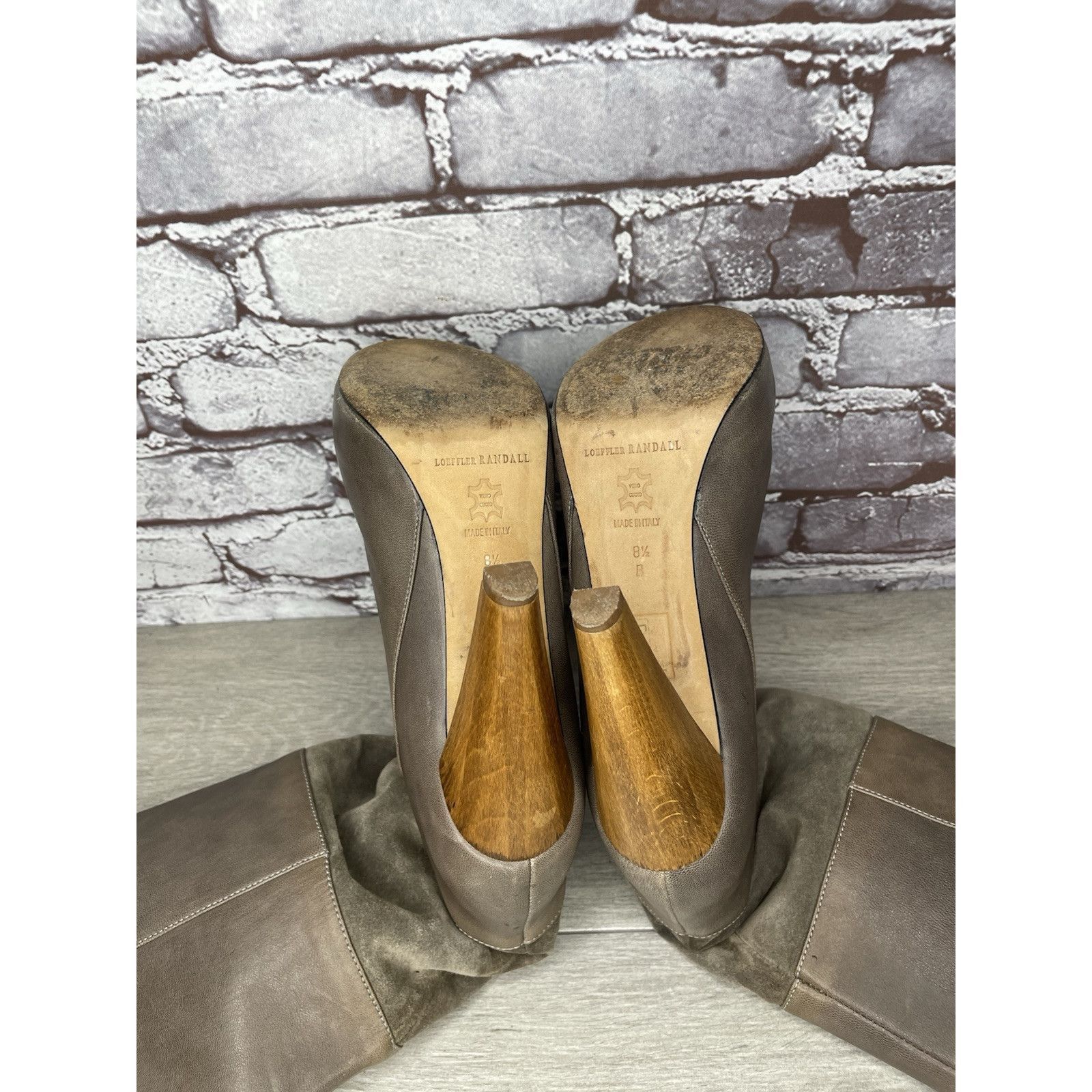 Loeffler Randall Loeffler Randall Grey Leather Suede Tall Riding Heel Boots W Size US 9.5 / IT 39.5 - 14 Thumbnail