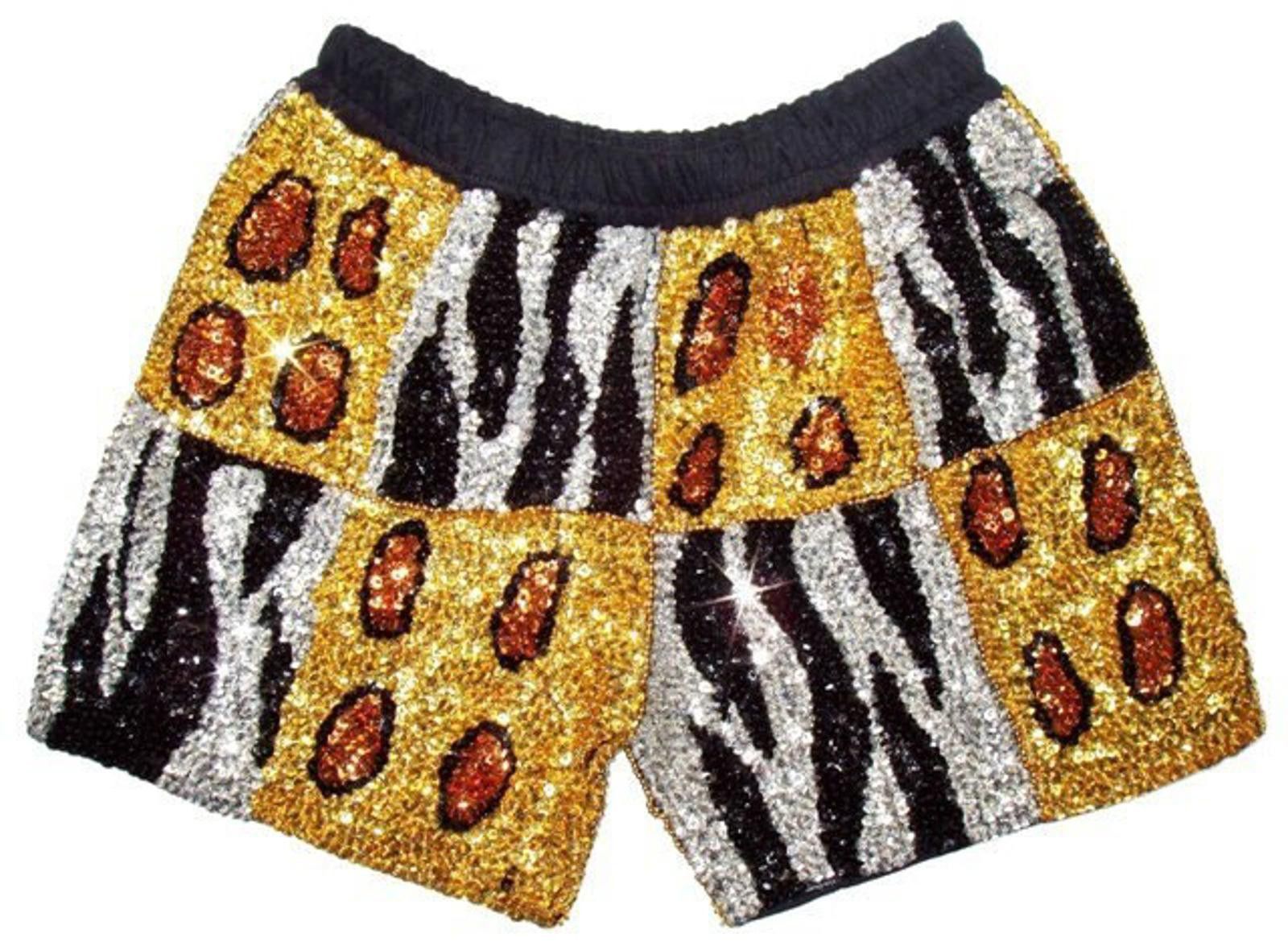 Designer Sequin Short TIGER LEOPARD Size 32" / US 10 / IT 46 - 1 Preview