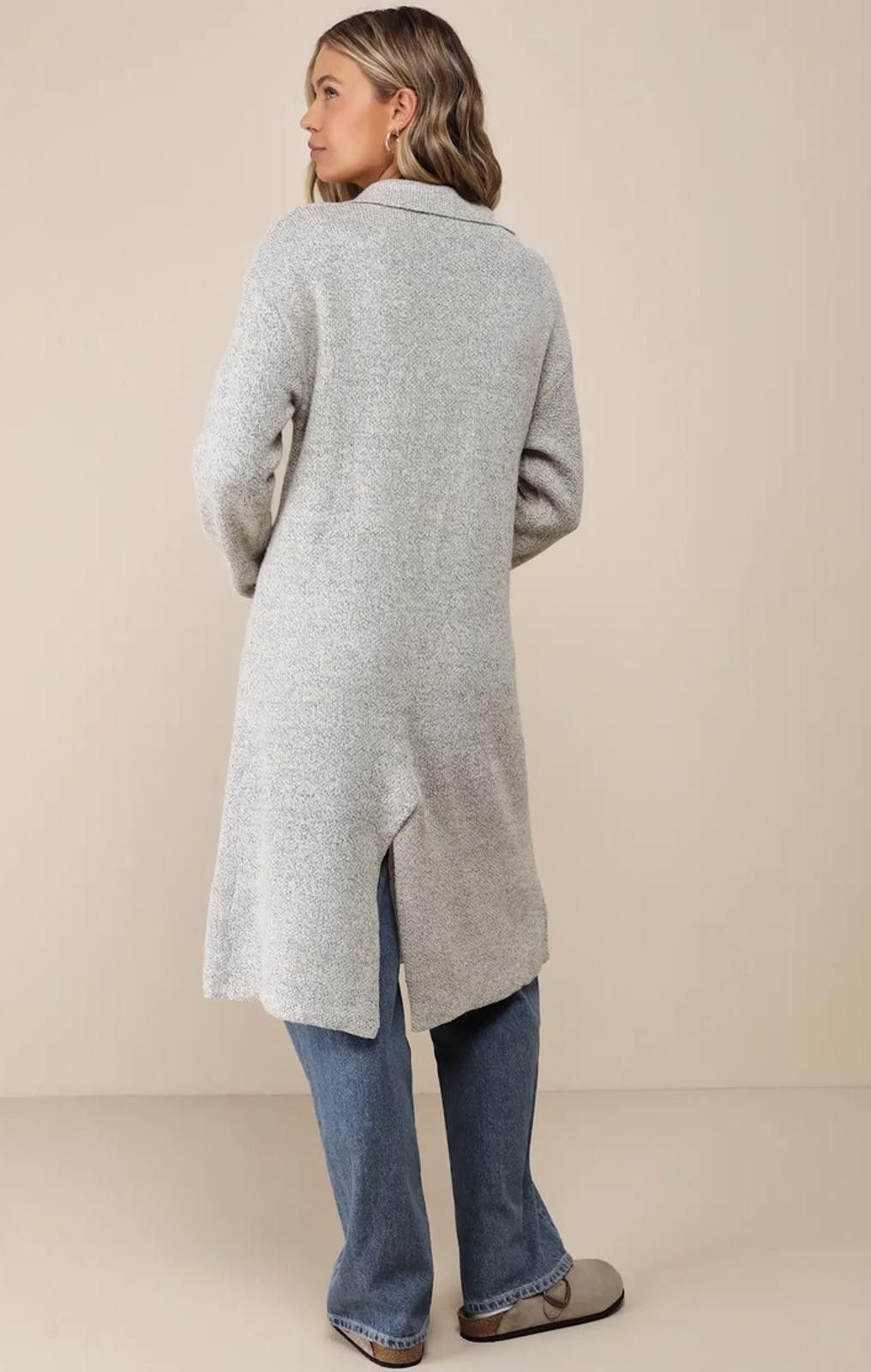 Other LULUS Marled Long Sleeve Coatigan in Beige (SMALL) Size S / US 4 / IT 40 - 2 Thumbnail