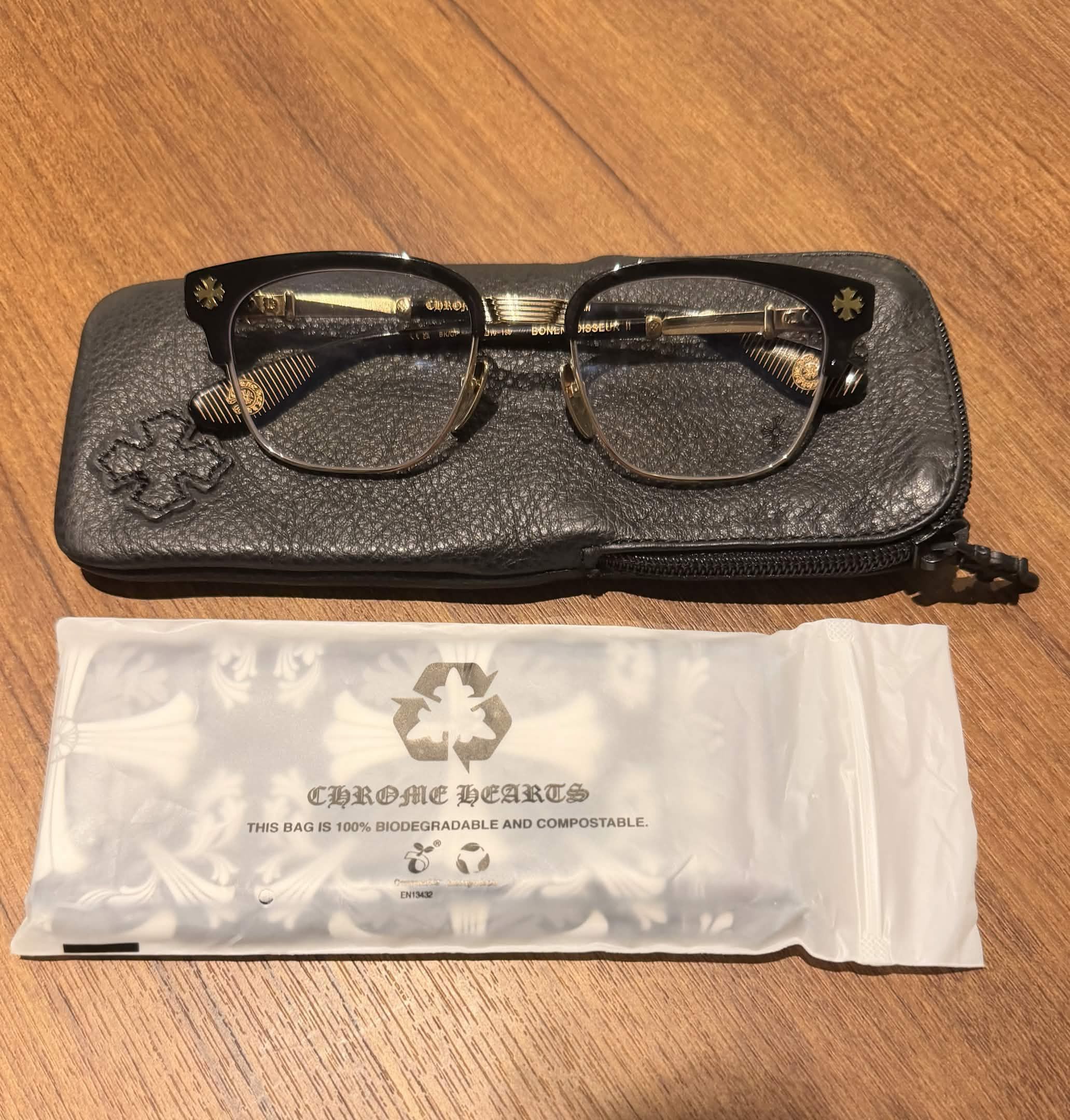 Chrome Hearts GRAIL CHROME HEARTS GLASSES GOLD/BLACK BONENNOISSEUR II Size ONE SIZE - 3 Thumbnail