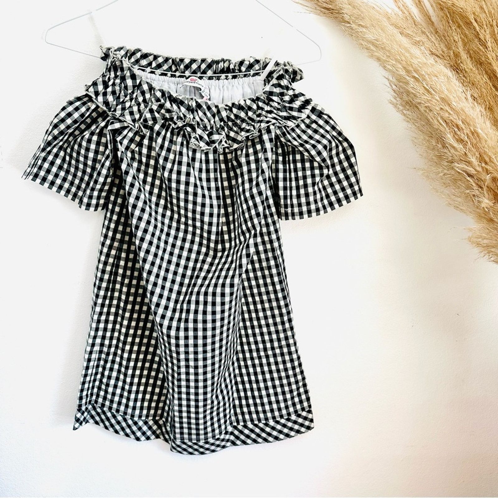 Vineyard Vines NEW VINEYARD VINES Black White Gingham Ruffle Mini Dress Size XXS / US 00 / IT 34 - 9 Thumbnail