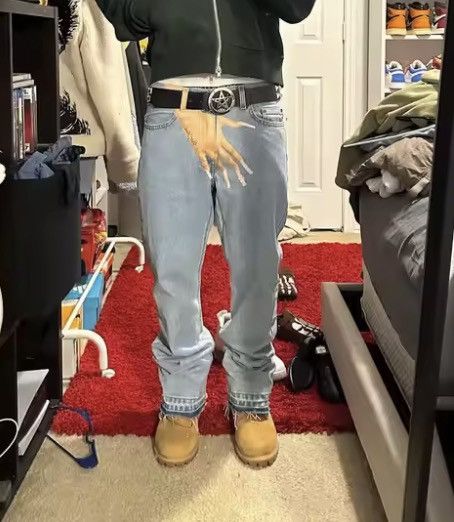 VIBE PALM Print Baggy Jeans Size US 34 / EU 50 - 3 Thumbnail