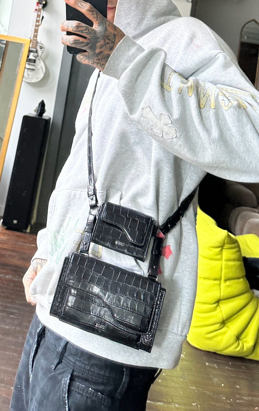 Dior DIOR 1 of 1 Black CROCODILE CROSSBODY Bag 4gseller Size ONE SIZE - 3 Thumbnail