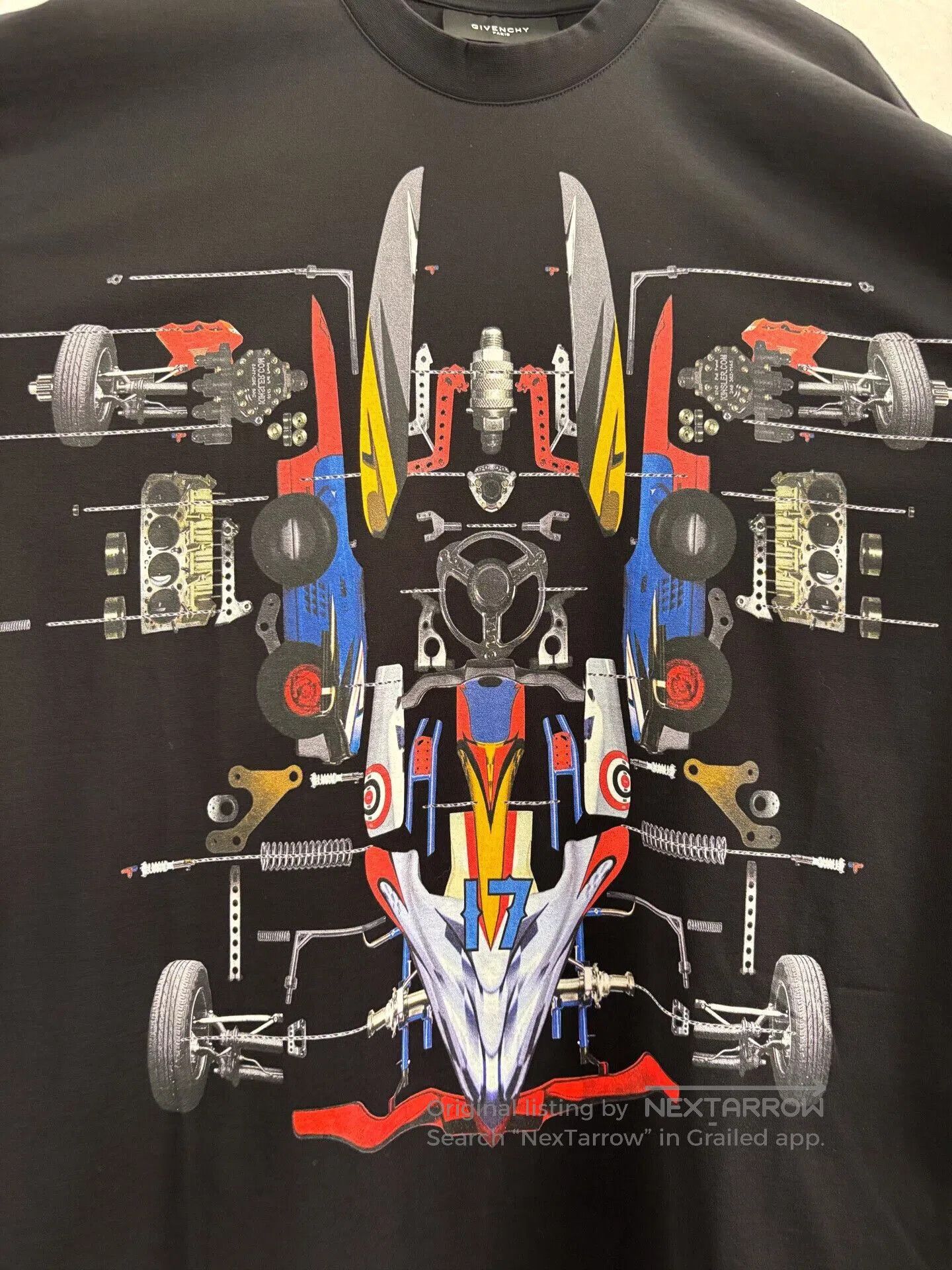 Givenchy Givenchy Colorful Racing Logo Men's Black Tee. Size US XS / EU 42 / 0 - 4 Thumbnail