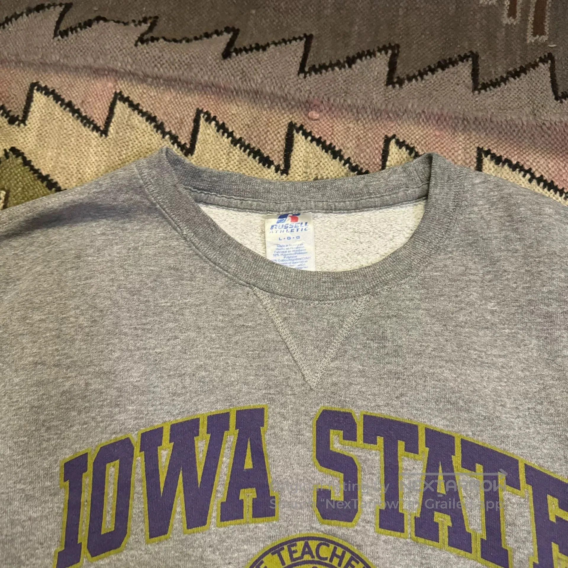 Vintage Vintage 80s Russell Athletic Gray Sweatshirt. Size US L / EU 52-54 / 3 - 3 Thumbnail