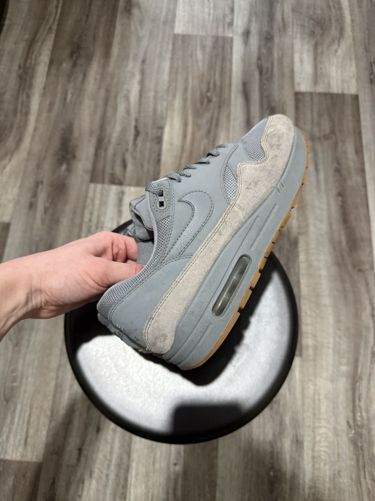 Nike NIKE AIR MAX 1 LOW SNEAKERS MENS GRAY TRAINERS Y2K DRILL Size US 9.5 / EU 42-43 - 13 Thumbnail