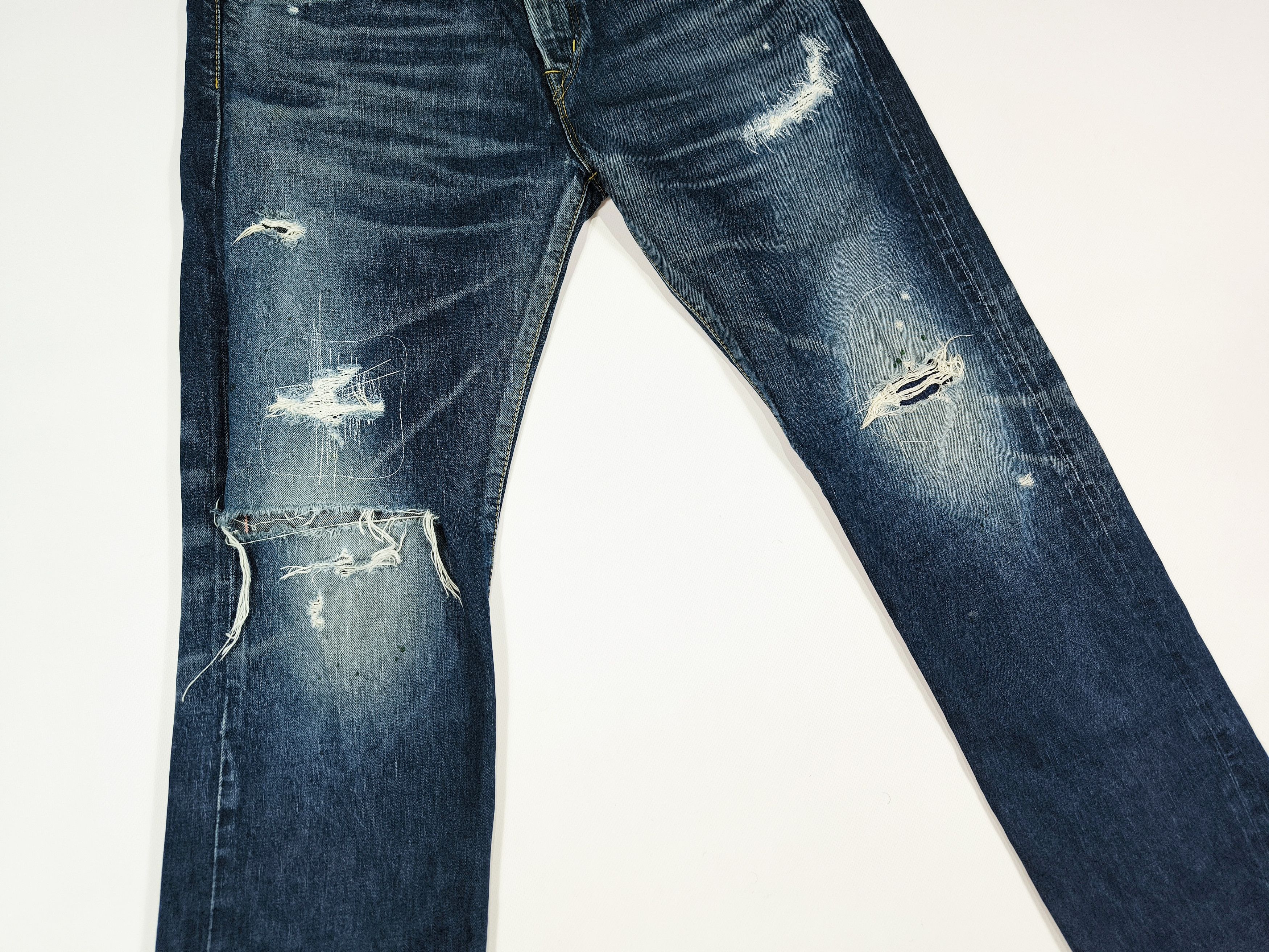 Edwin EDWIN 053RV Distressed Selvedge Denim Jeans Japan Size US 31 - 5 Thumbnail