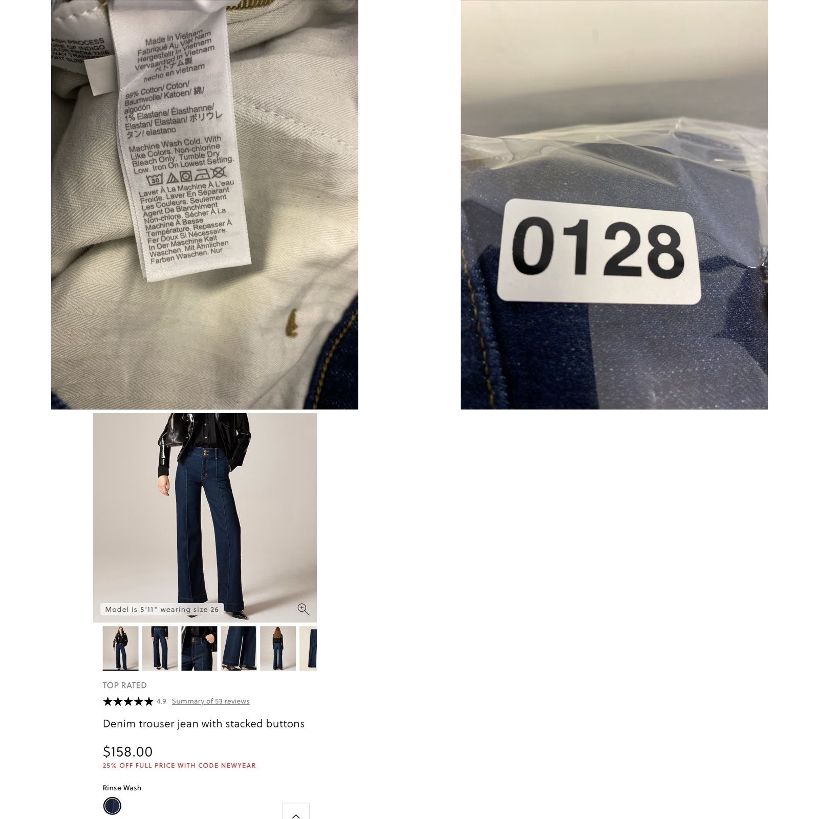 J.Crew J.Crew Jeans Women Wide-Leg 33 Regular Inseam 32 Blue Denim Cotton Button Stacked Buttons N/A Size 24" / US 00 / IT 34 - 9 Thumbnail