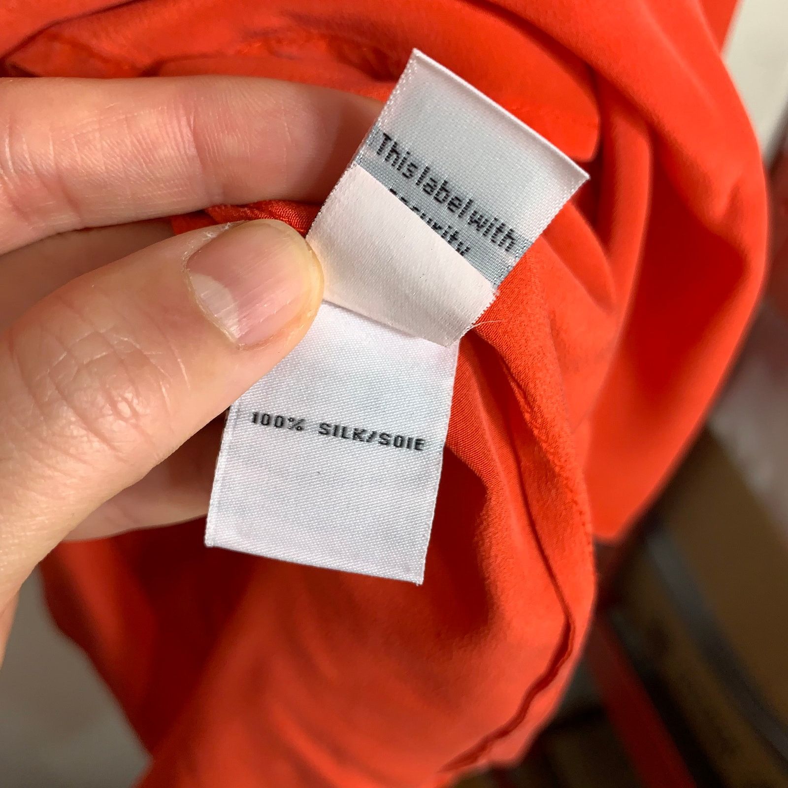 Diane von Furstenberg Diane von Furstenberg Orange Silk Long Sleeve Shirt Size 10 Size L / US 10 / IT 46 - 4 Thumbnail