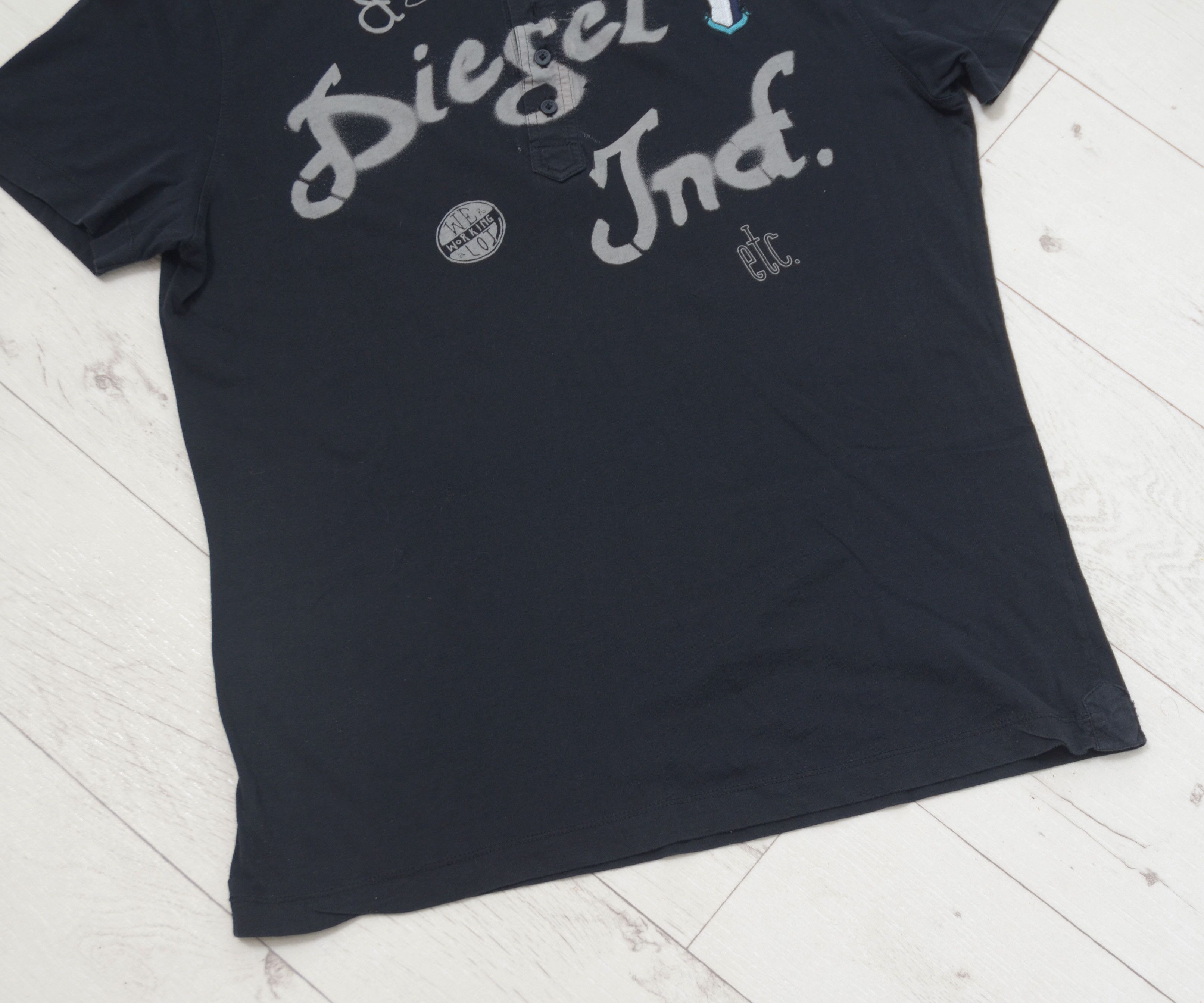 Designer × Diesel × Vintage Vintage Diesel All Over Print Y2K Polo Tee Rare Big Logo Size US L / EU 52-54 / 3 - 3 Thumbnail