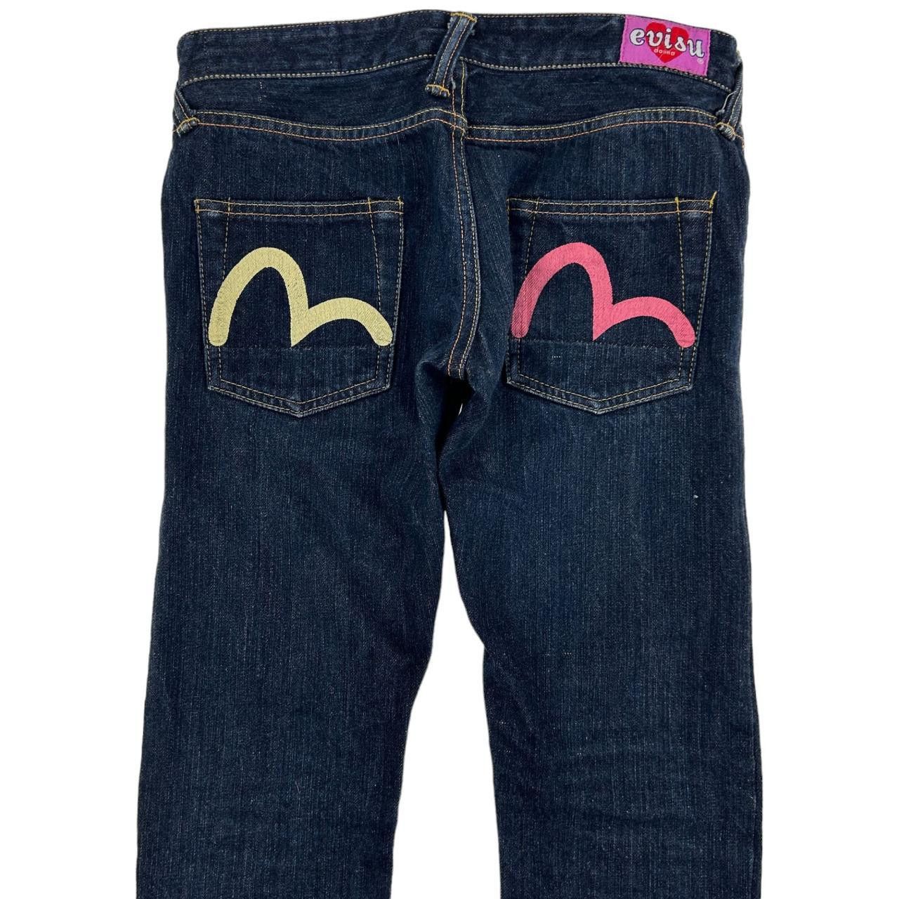 image of Vintage Evisu Double Gull Japanese Denim Jeans Size W26 in Navy, Women's