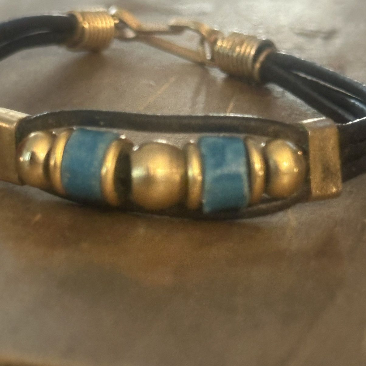 Vintage Vintage leather cord bead bracelet Size ONE SIZE - 3 Thumbnail